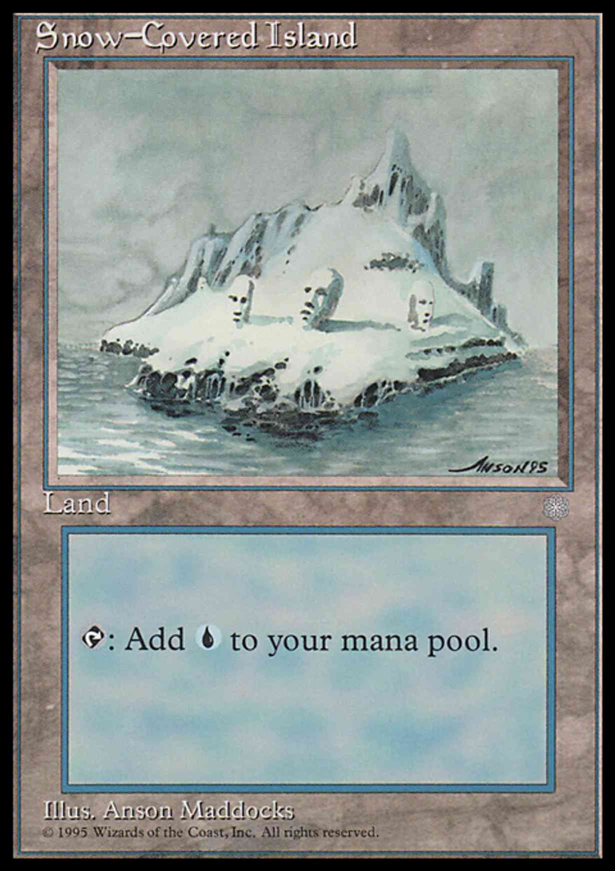 Snow-Covered Island magic card front