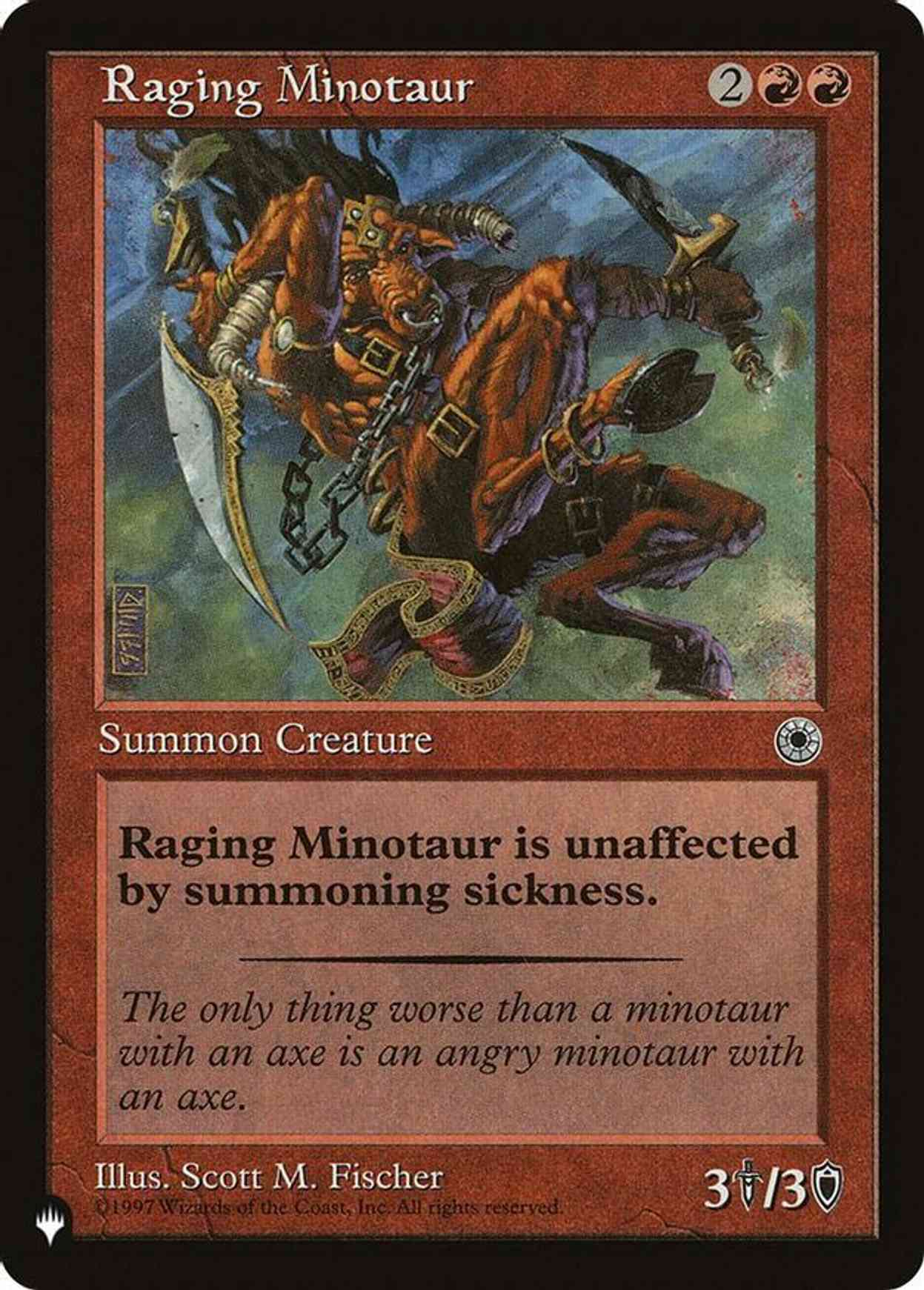 Raging Minotaur magic card front