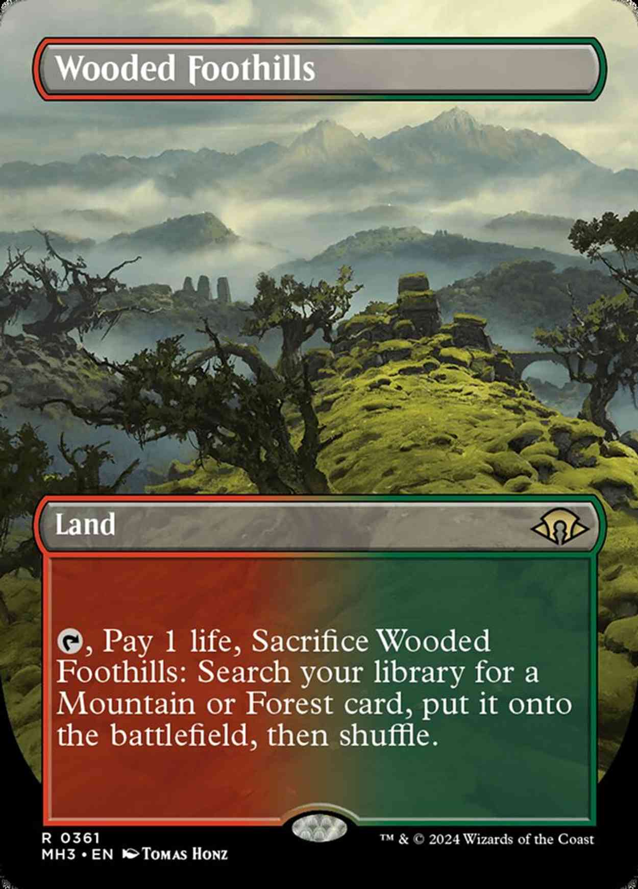 Wooded Foothills (Borderless) magic card front