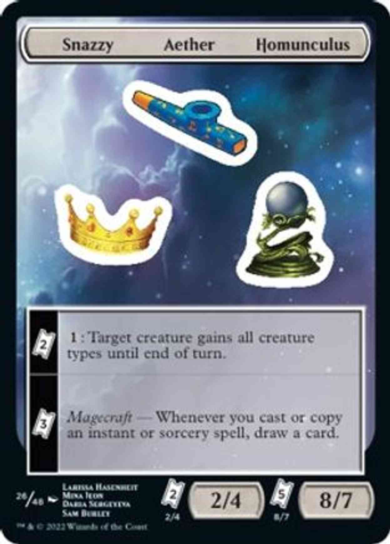 Snazzy Aether Homunculus magic card front