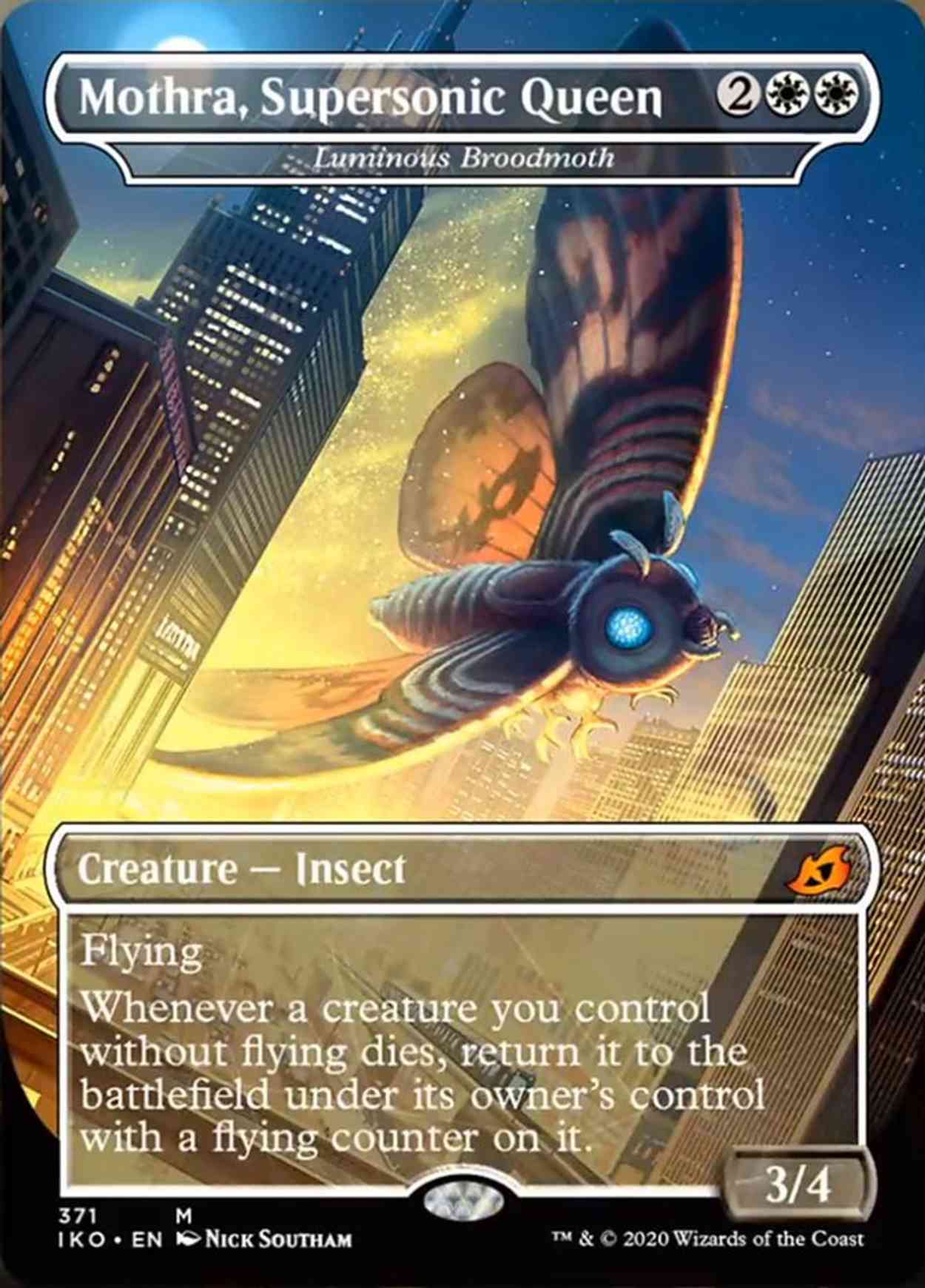 Mothra, Supersonic Queen - Luminous Broodmoth magic card front