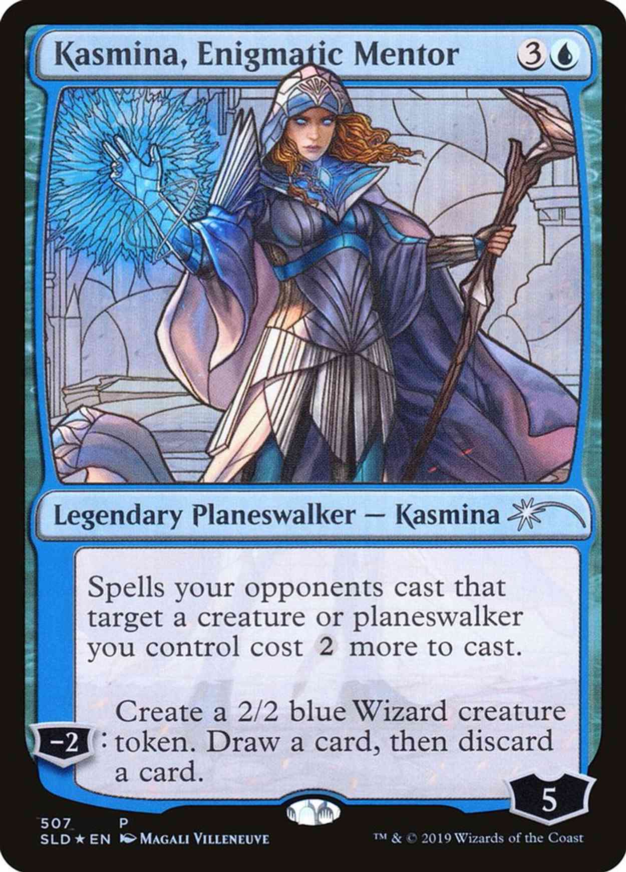 Kasmina, Enigmatic Mentor (Stained Glass) magic card front
