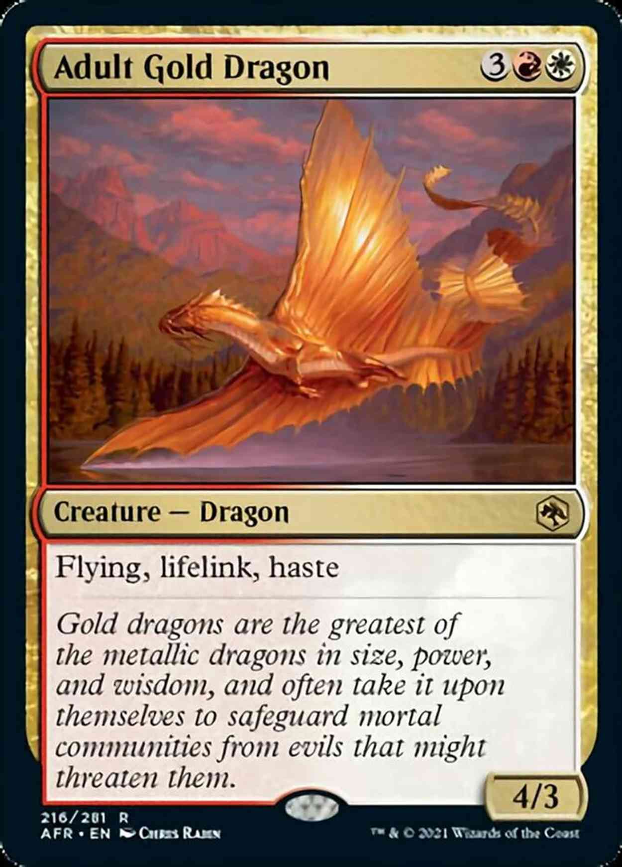 Adult Gold Dragon magic card front