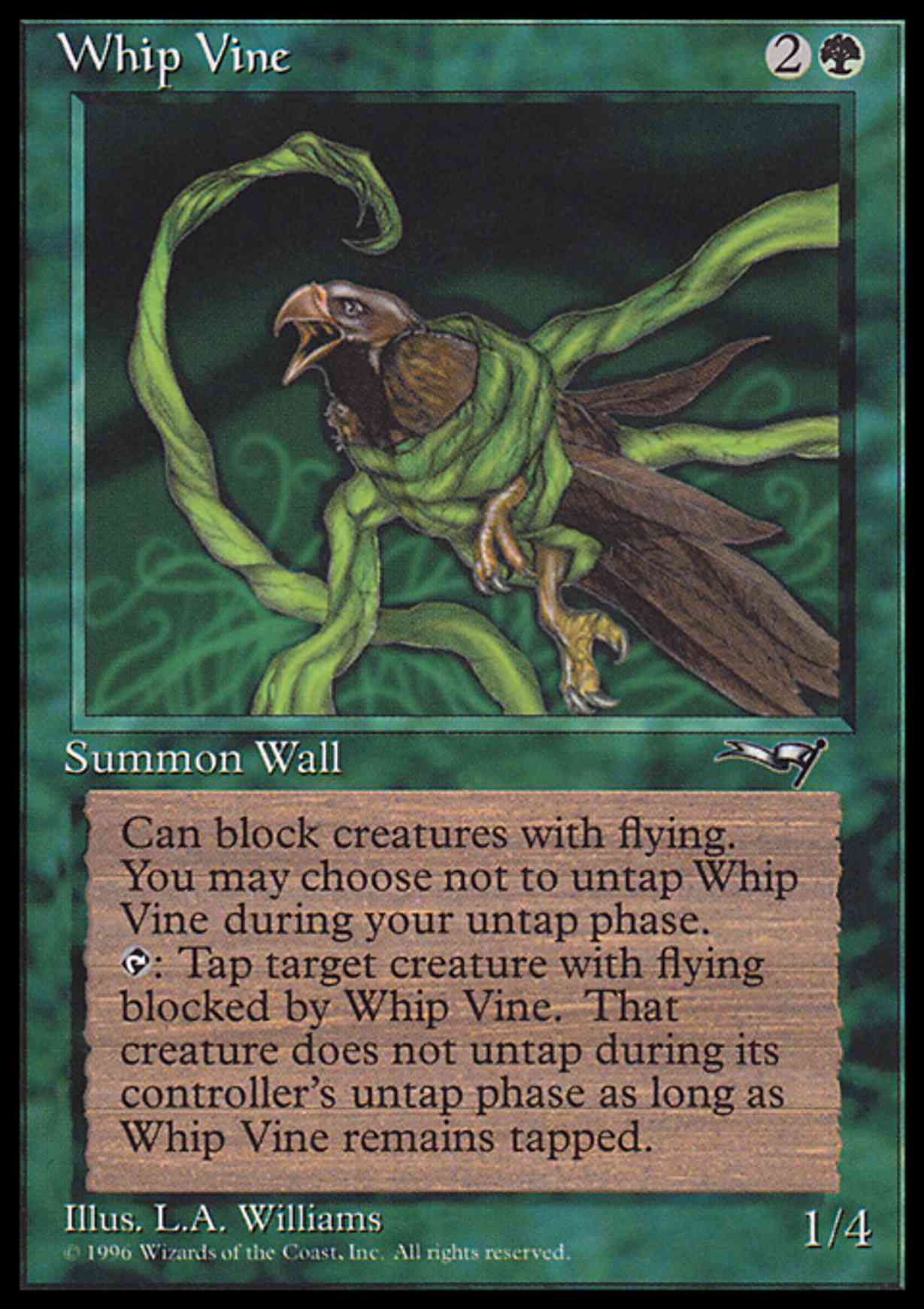 Whip Vine (Ensnared Bird) magic card front