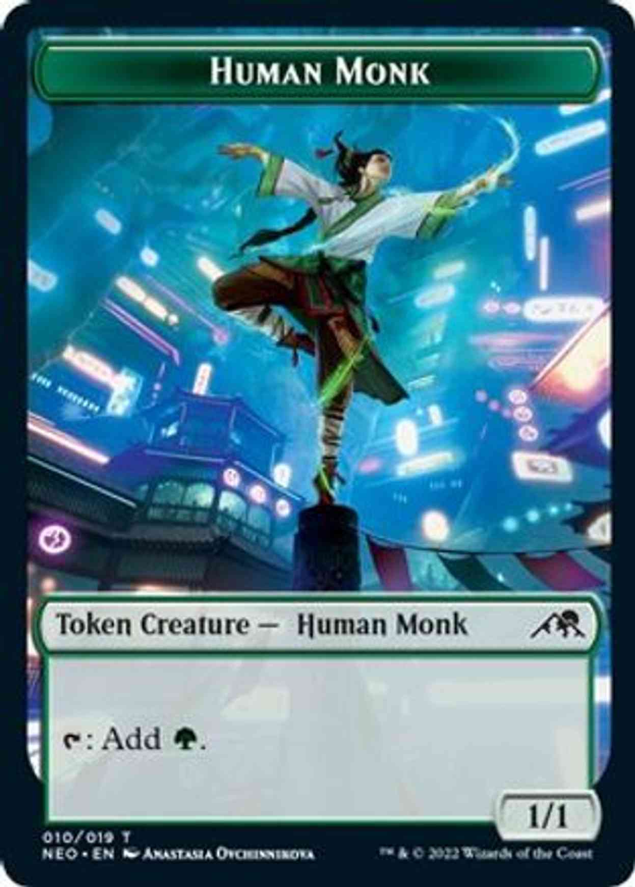 Human Monk Token magic card front