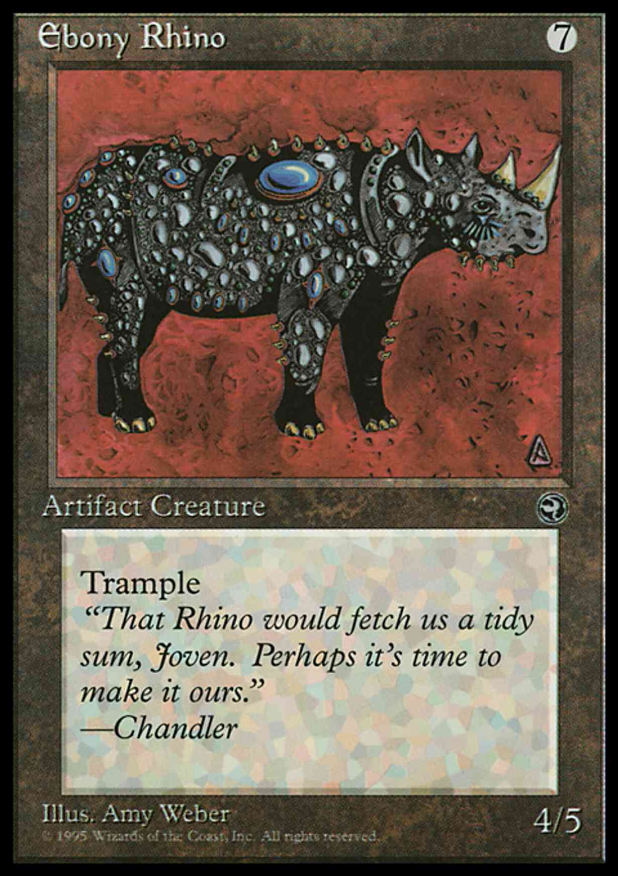 Ebony Rhino magic card front