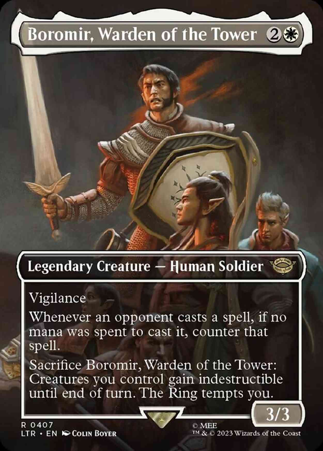 Boromir, Warden of the Tower (Borderless) magic card front