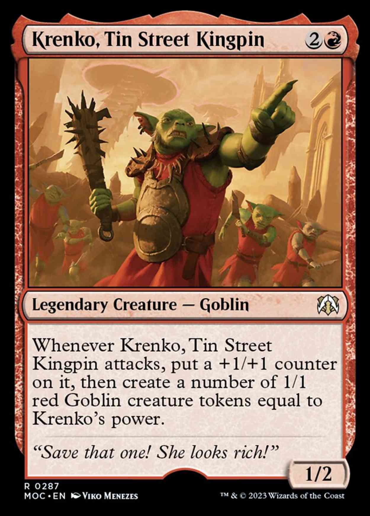 Krenko, Tin Street Kingpin Price from mtg March of the Machine Commander