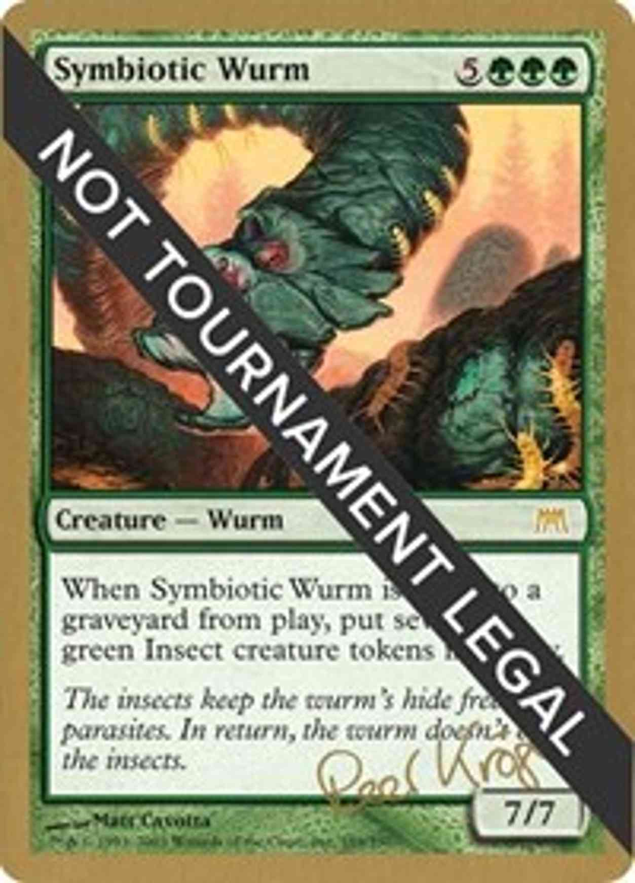 Symbiotic Wurm - 2003 Peer Kroger (ONS) magic card front