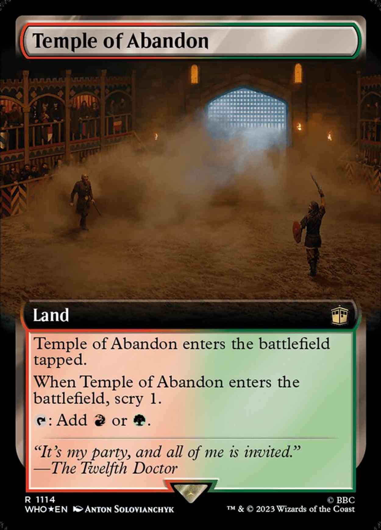 Temple of Abandon (Extended Art) (Surge Foil) magic card front