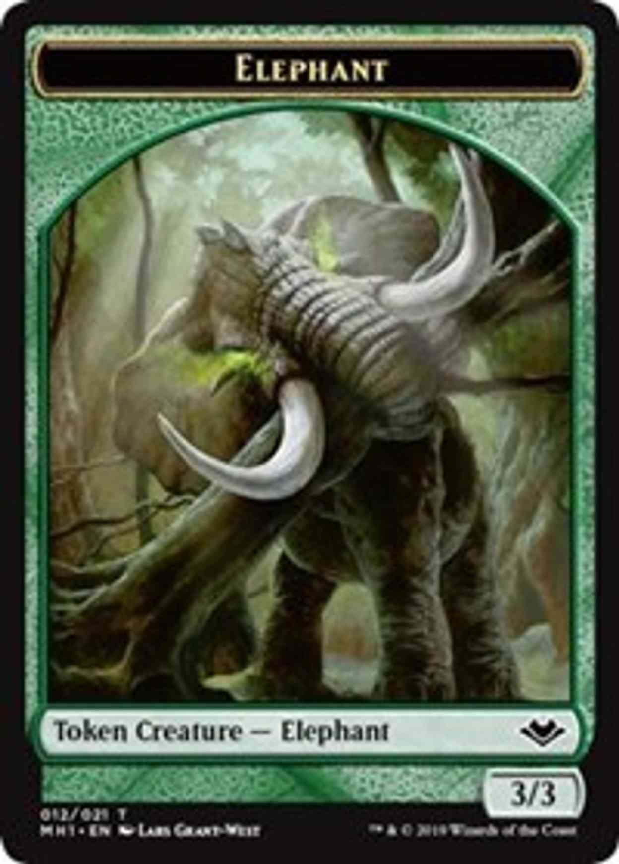 Elephant (012) // Spirit (016) Double-sided Token magic card front