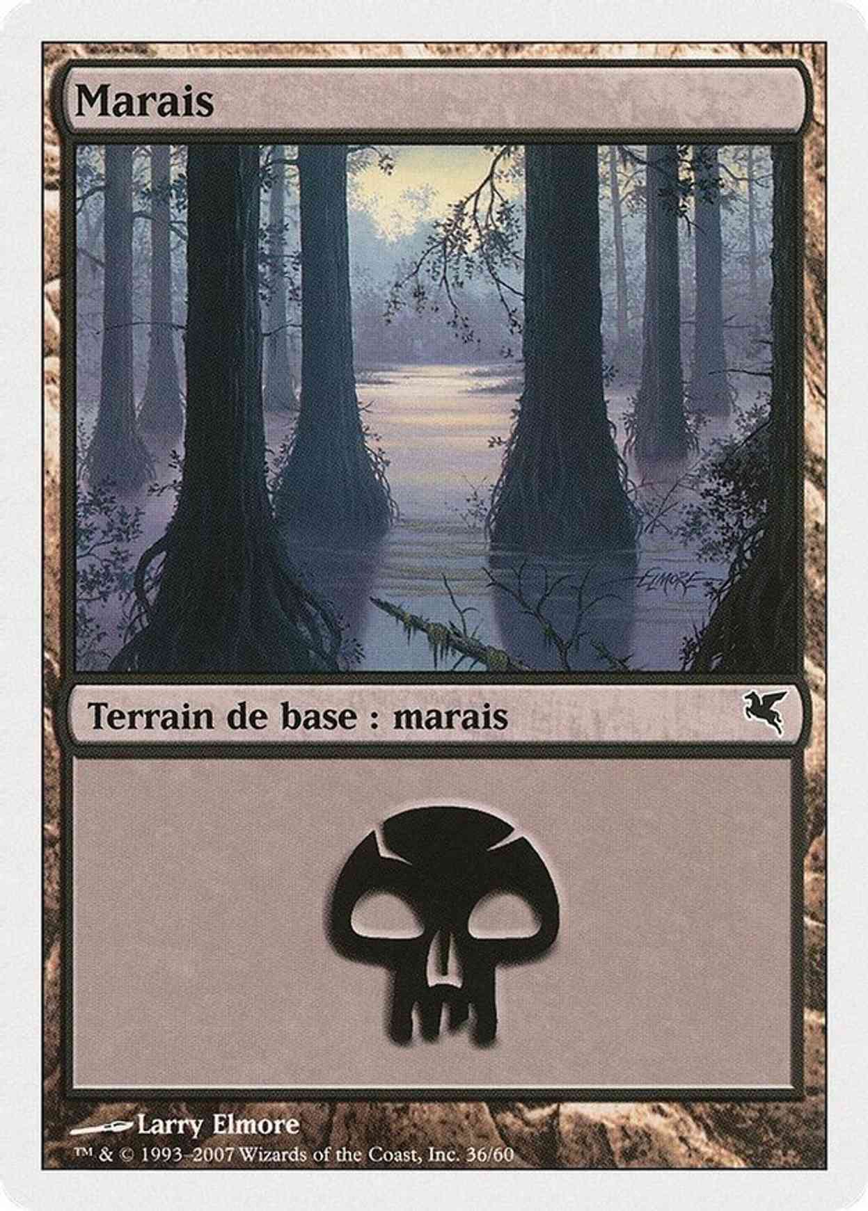 Swamp (French) - "Marais" (D36) magic card front