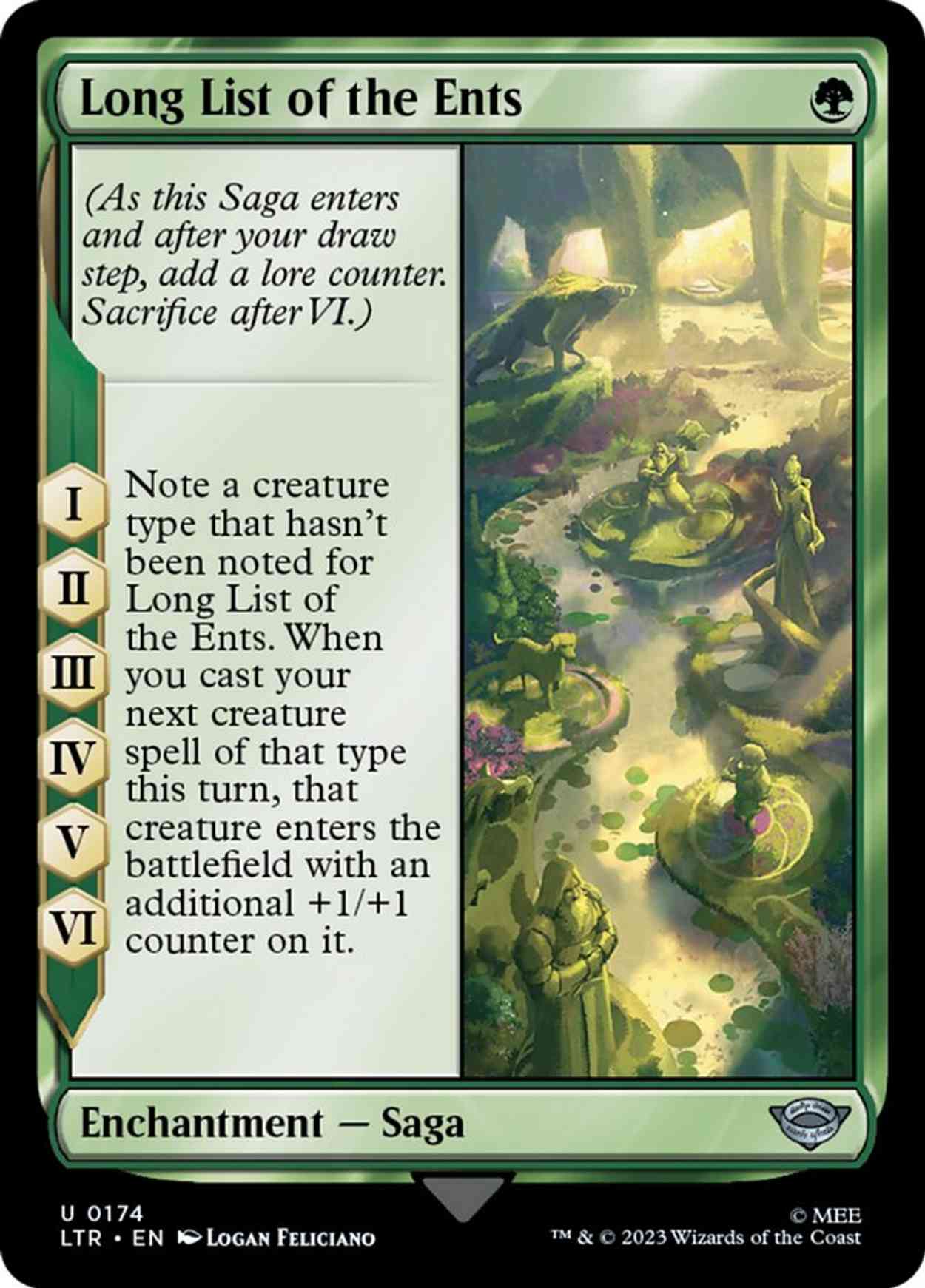 Long List of the Ents magic card front