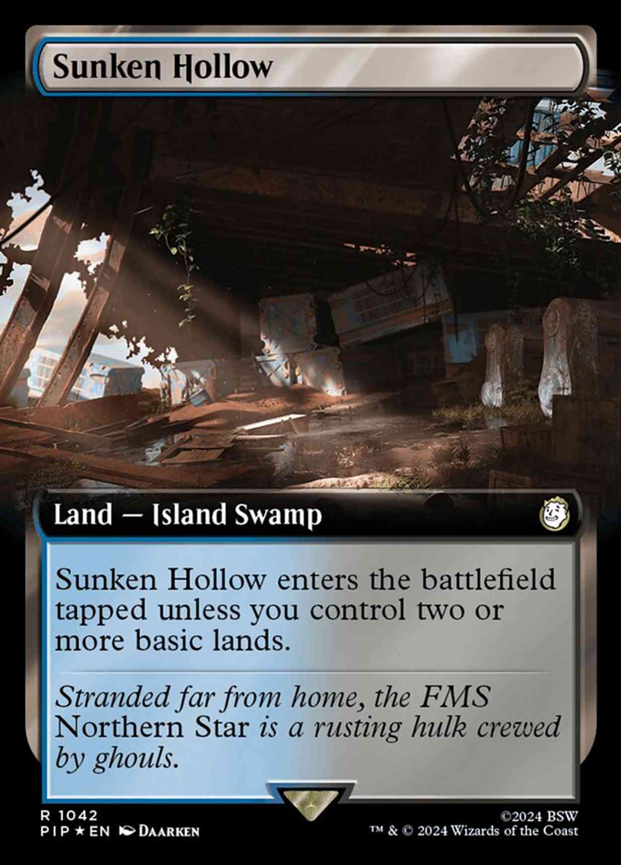 Sunken Hollow (Extended Art) (Surge Foil) magic card front