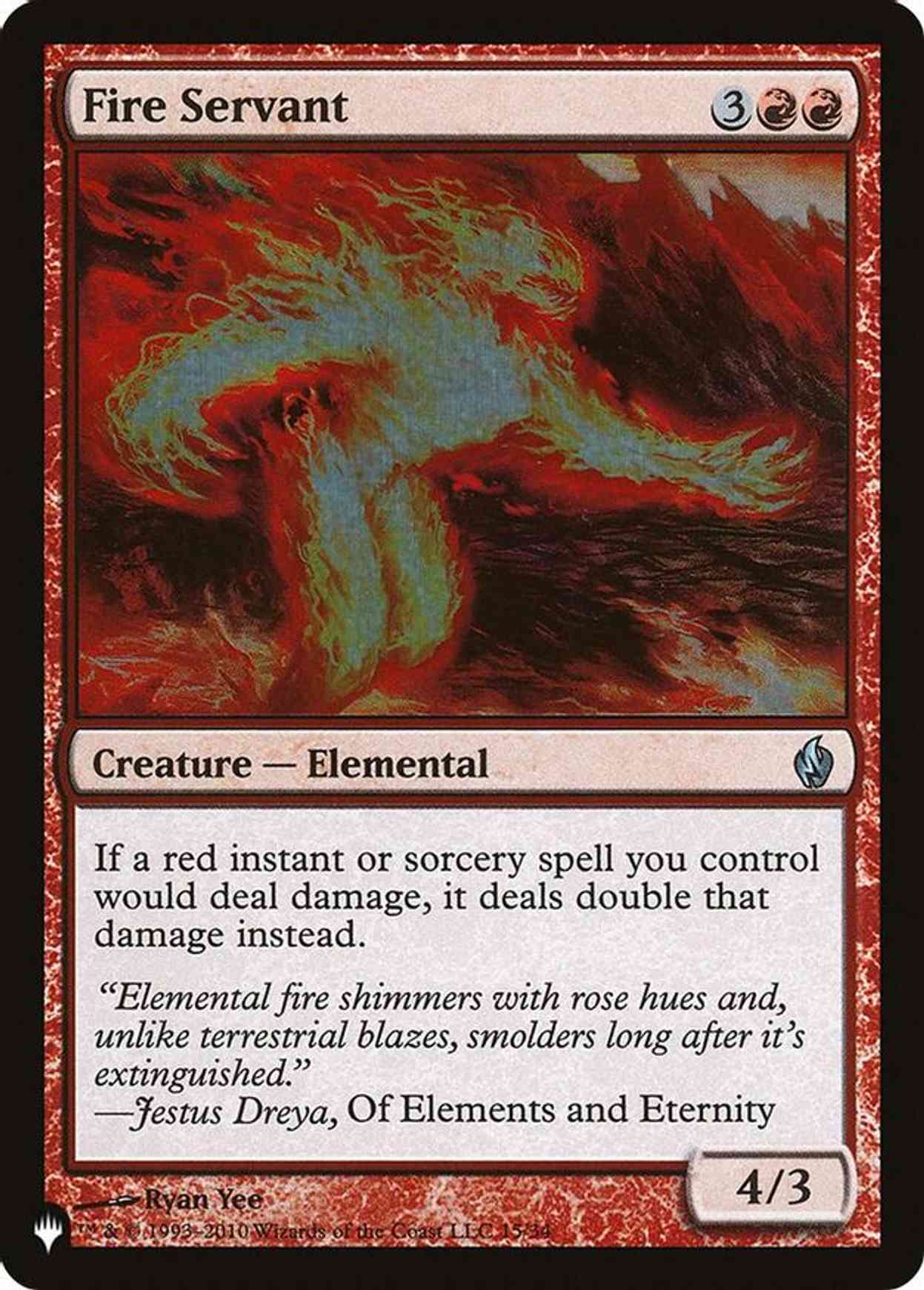 Fire Servant magic card front