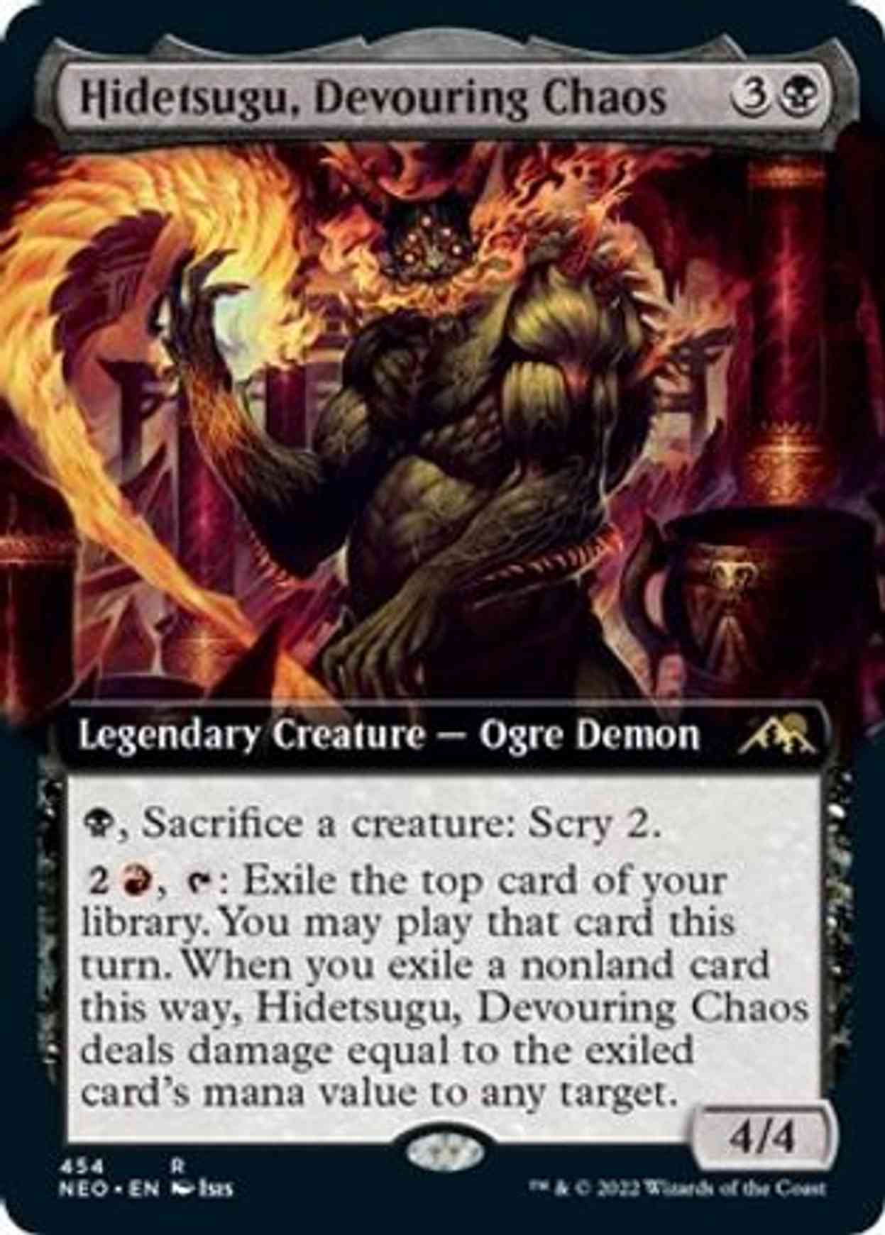 Hidetsugu, Devouring Chaos (Extended Art) magic card front