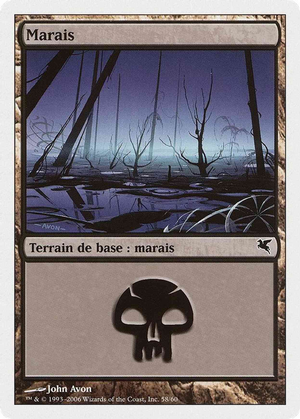 Swamp (French) - "Marais" (F58) magic card front