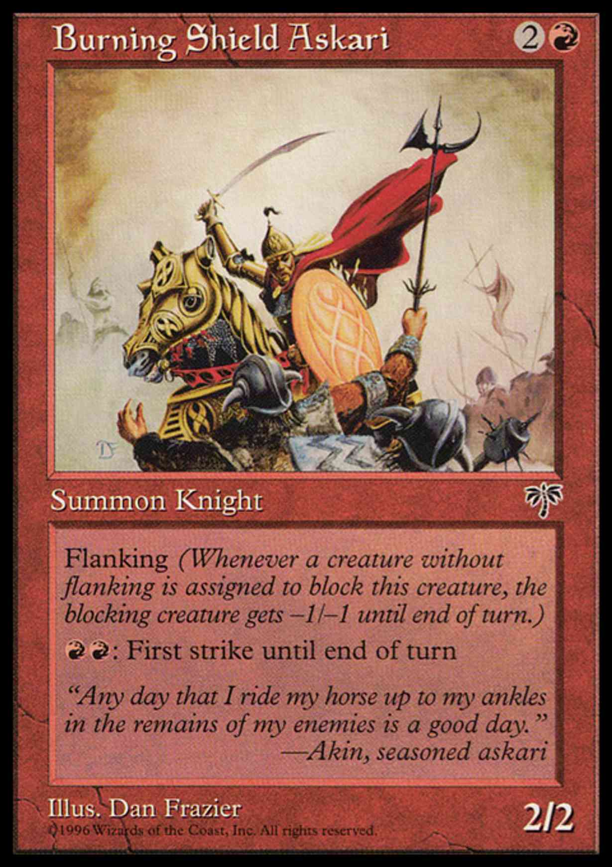 Burning Shield Askari magic card front