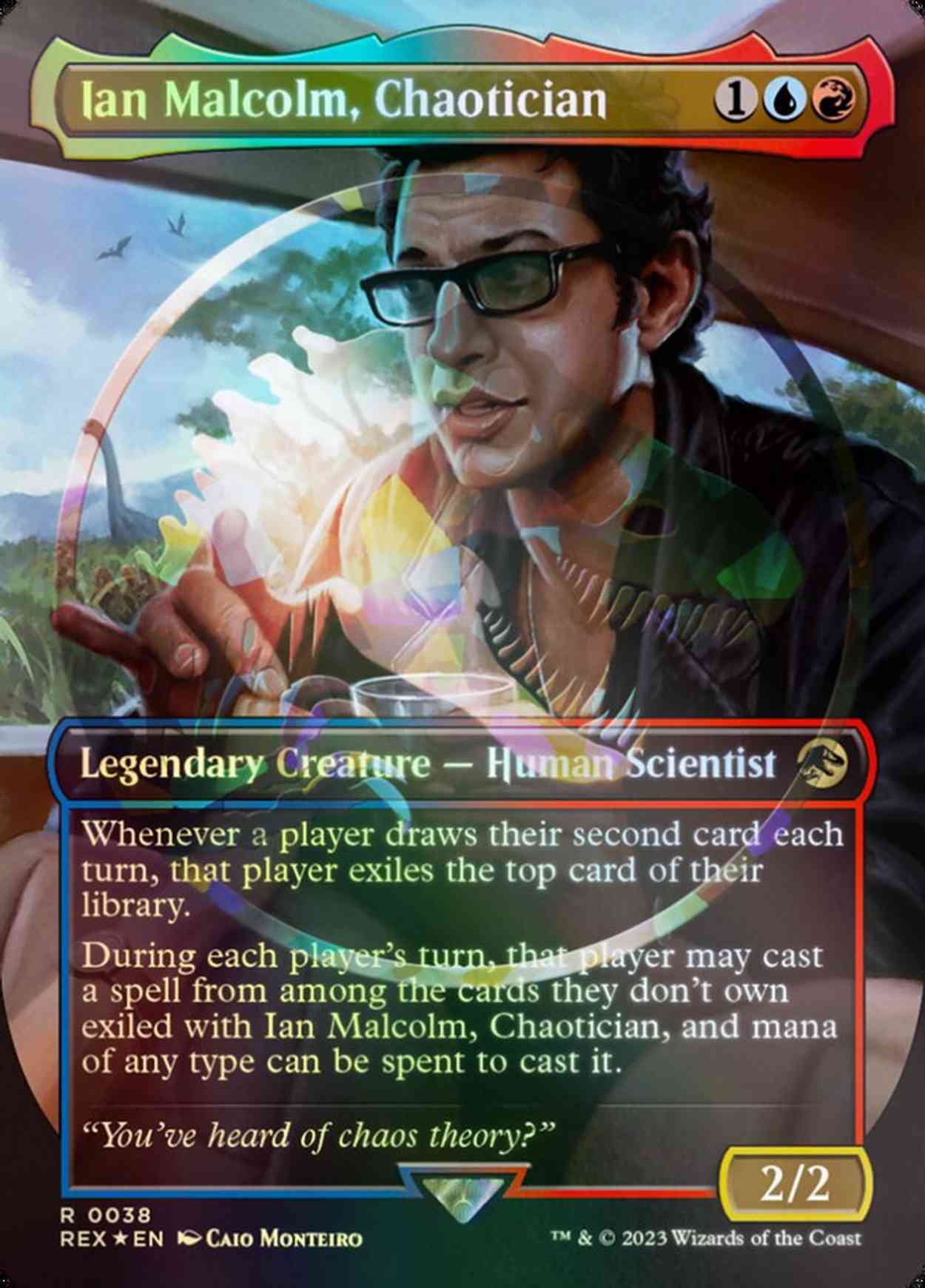 Ian Malcolm, Chaotician (Borderless) (Emblem) magic card front