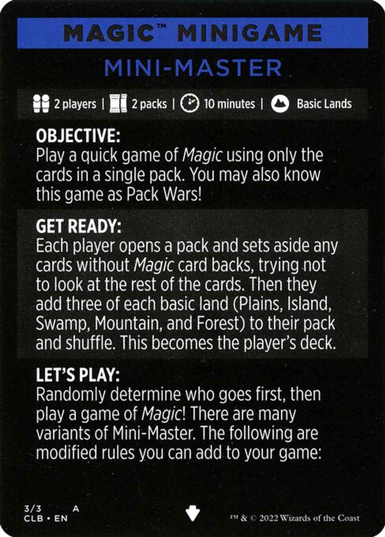 Magic Minigame: Roll for Initiative! magic card front