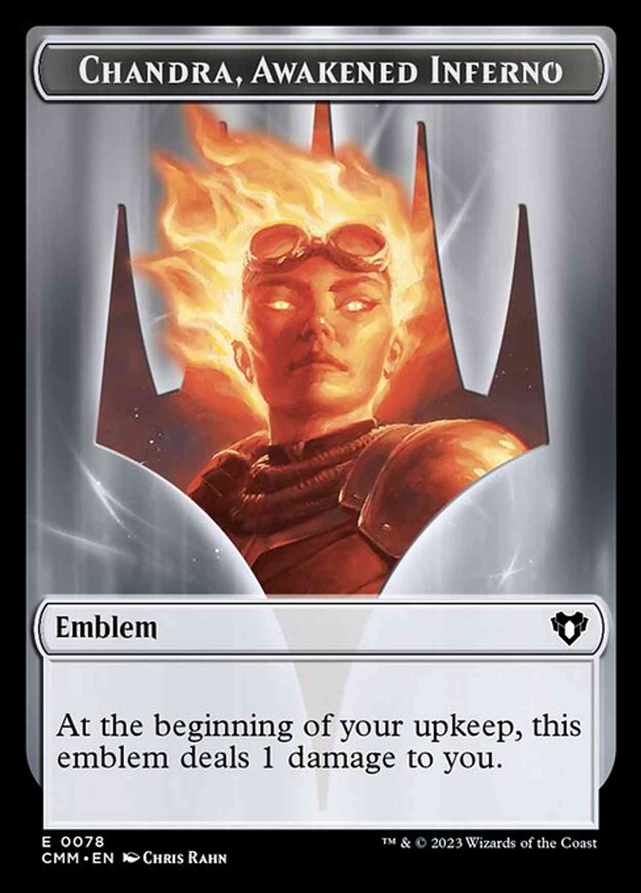 Emblem - Chandra, Awakened Inferno // Wizard Double-Sided Token magic card front