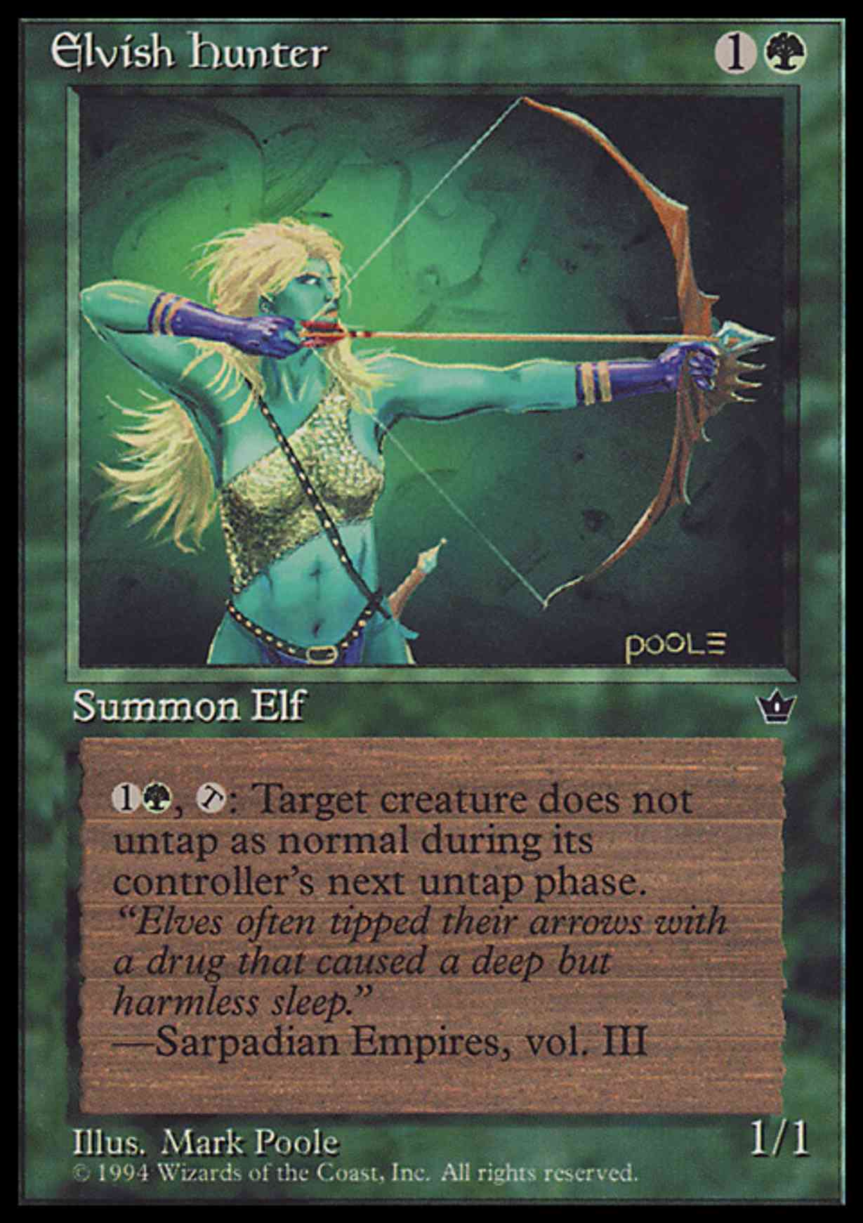 Elvish Hunter magic card front