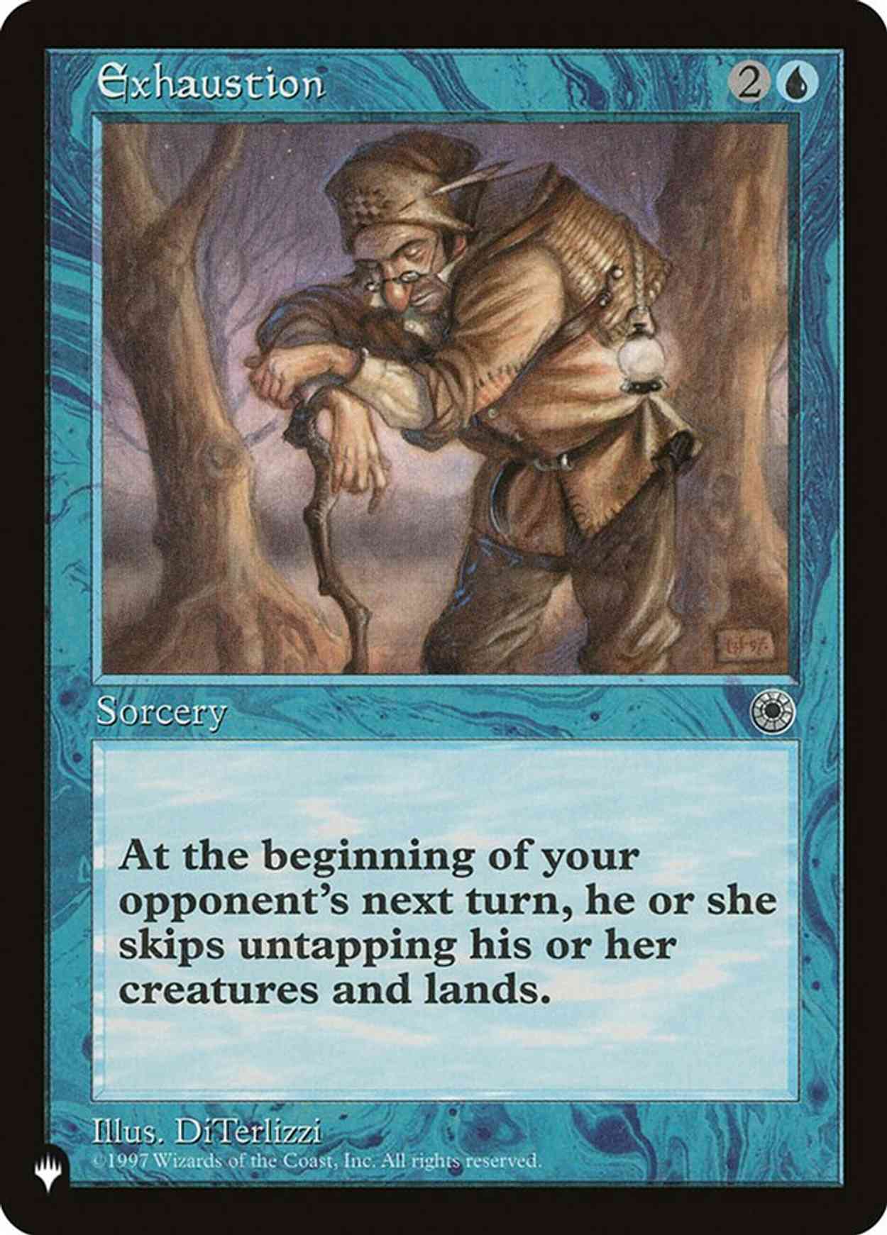 Exhaustion magic card front