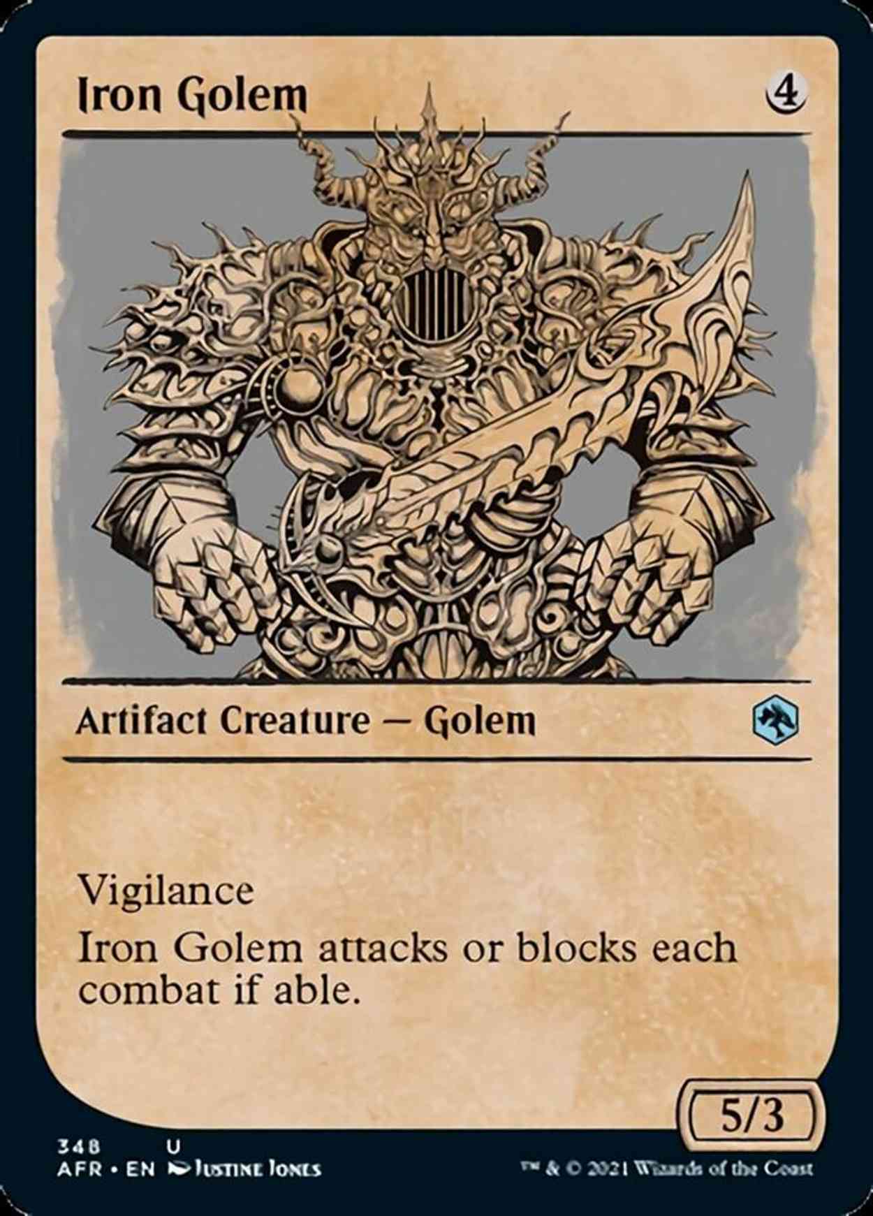 Iron Golem (Showcase) magic card front