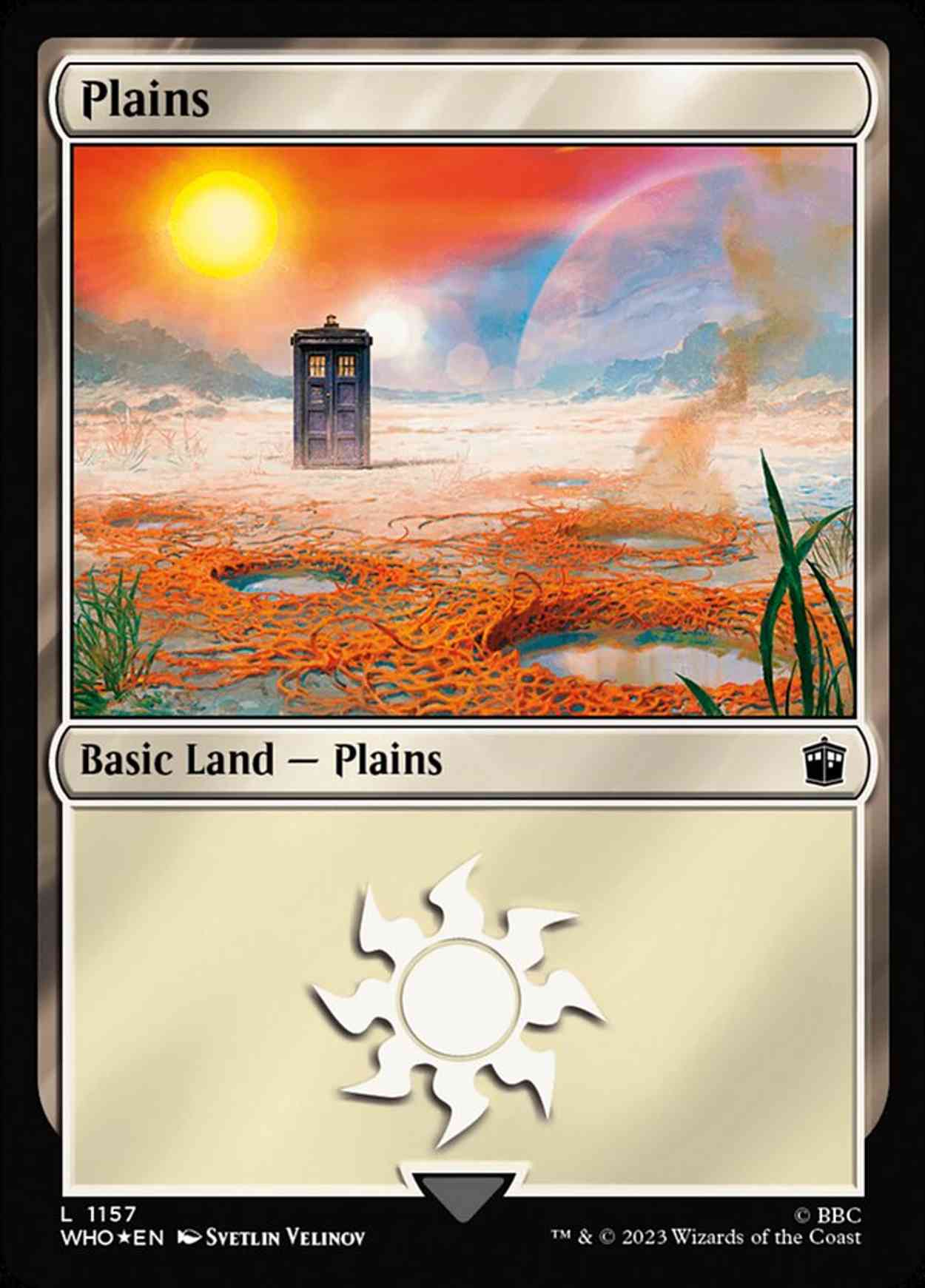 Plains (1157) (Surge Foil) magic card front