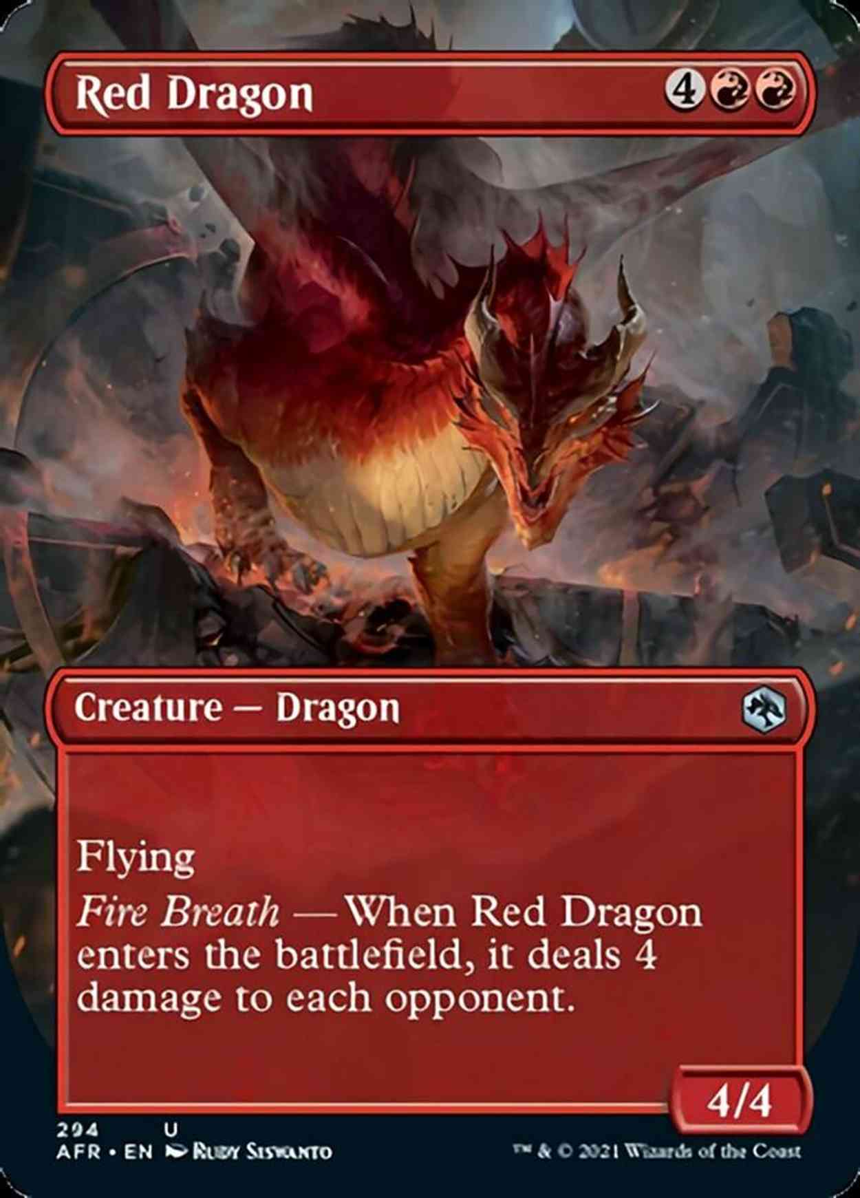 Red Dragon (Borderless) magic card front