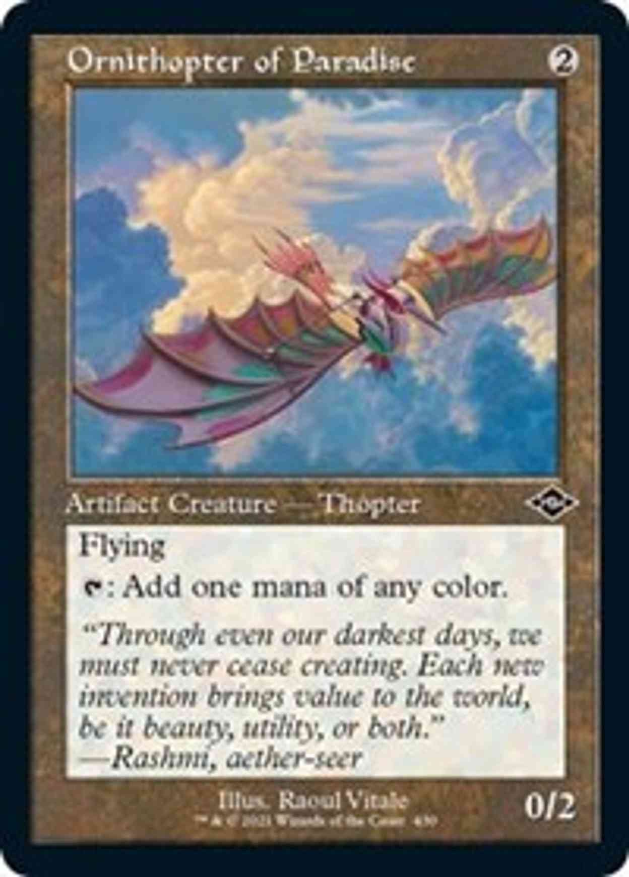 Ornithopter of Paradise (Retro Frame) magic card front