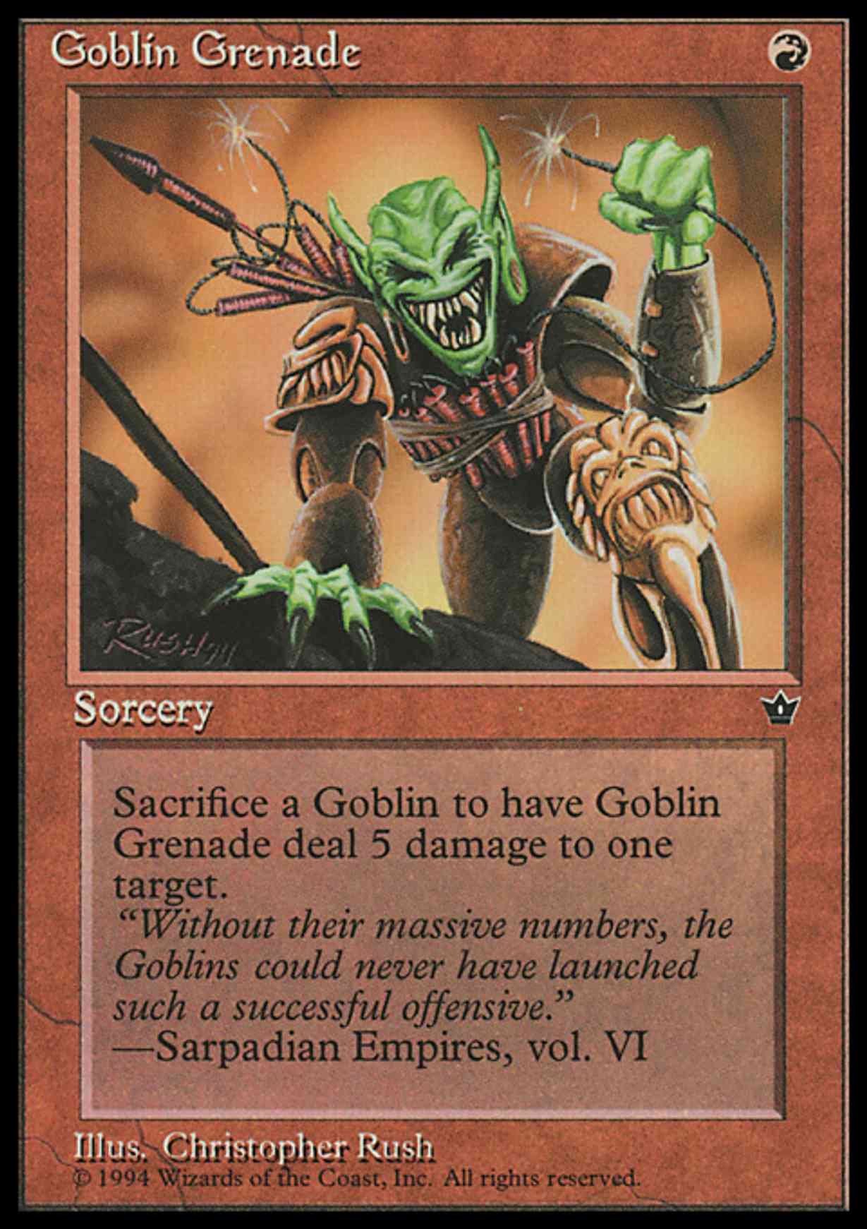 Goblin Grenade (Rush) magic card front