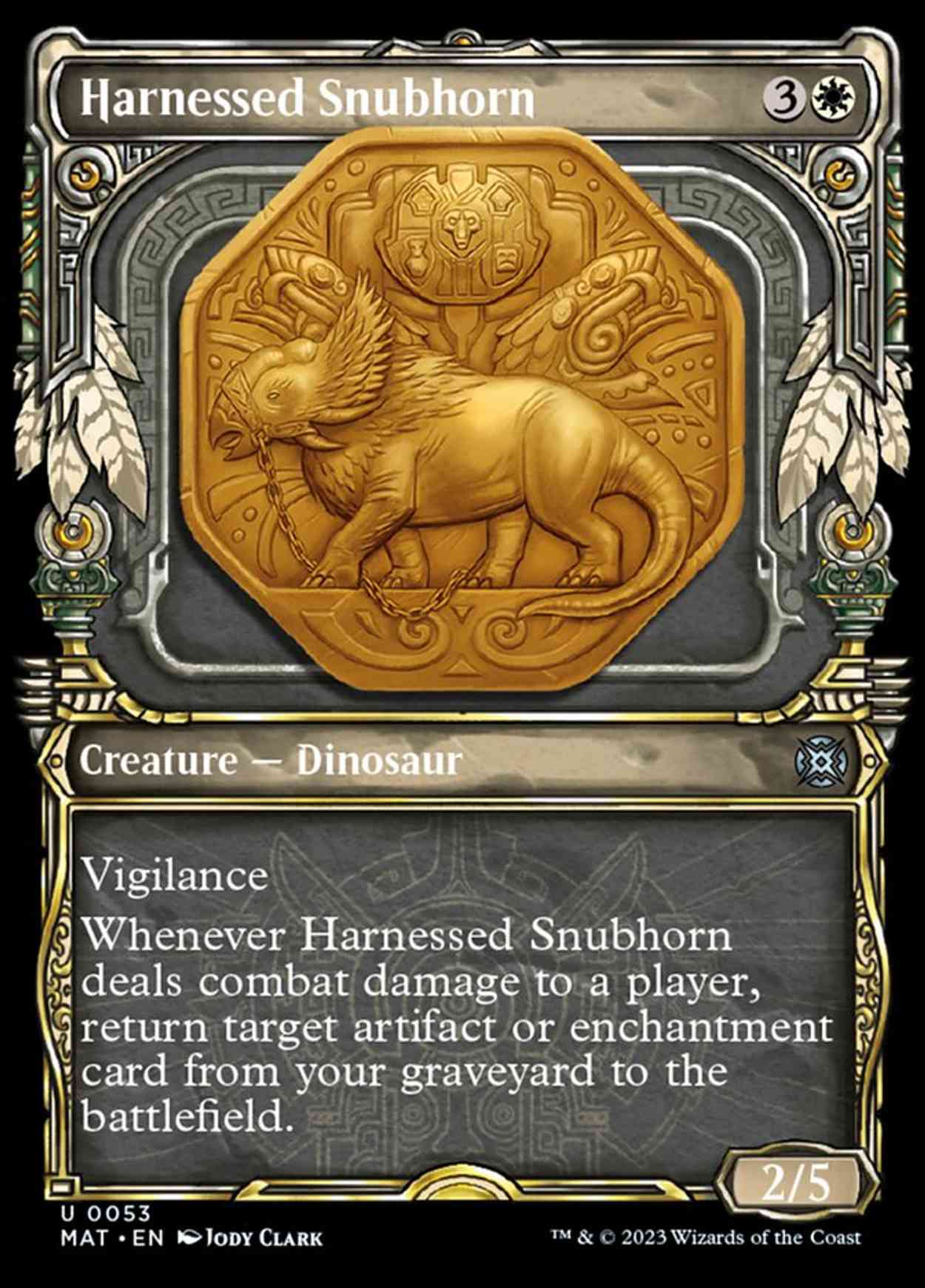 Harnessed Snubhorn (Showcase) magic card front
