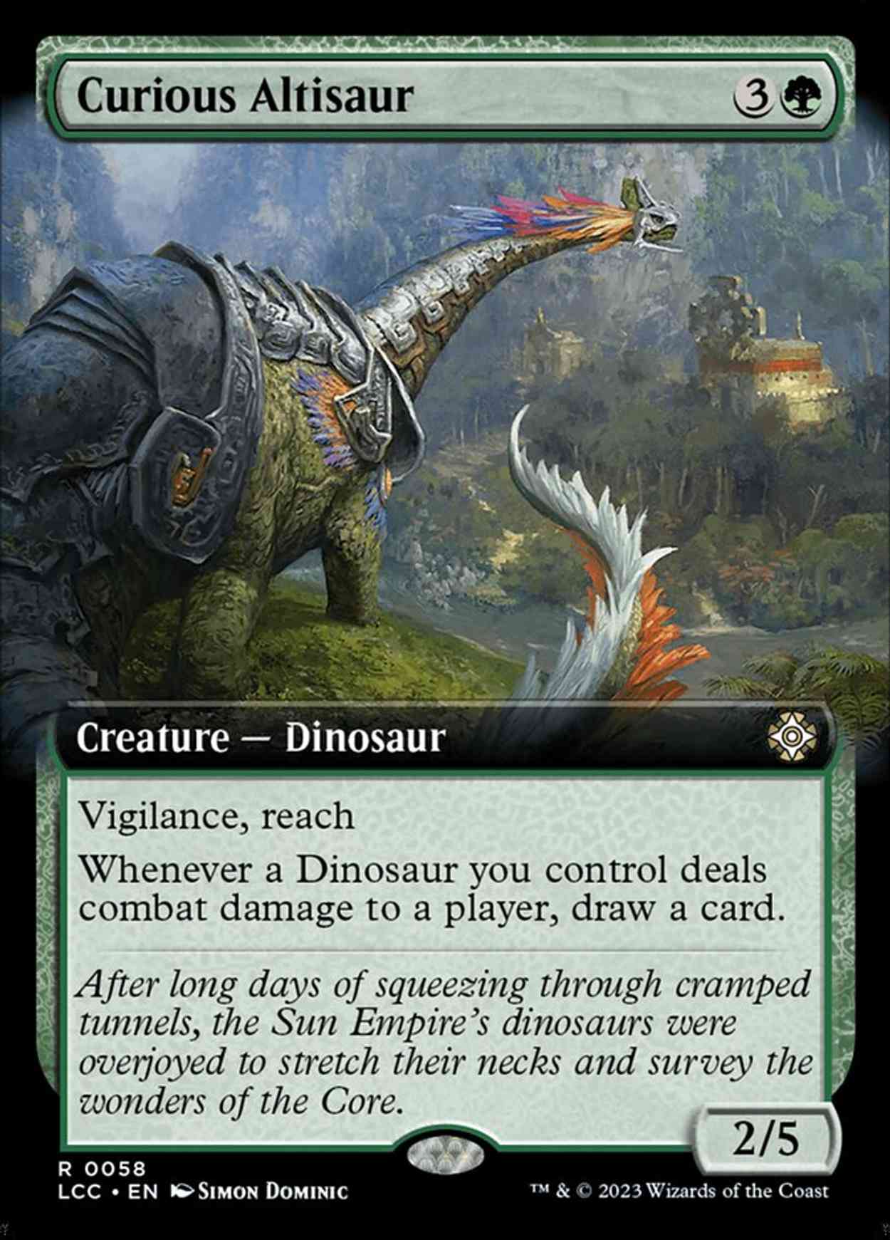 Curious Altisaur (Extended Art) magic card front