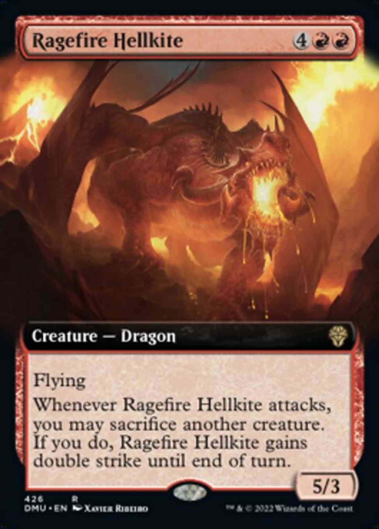 Ragefire Hellkite (Extended Art) magic card front