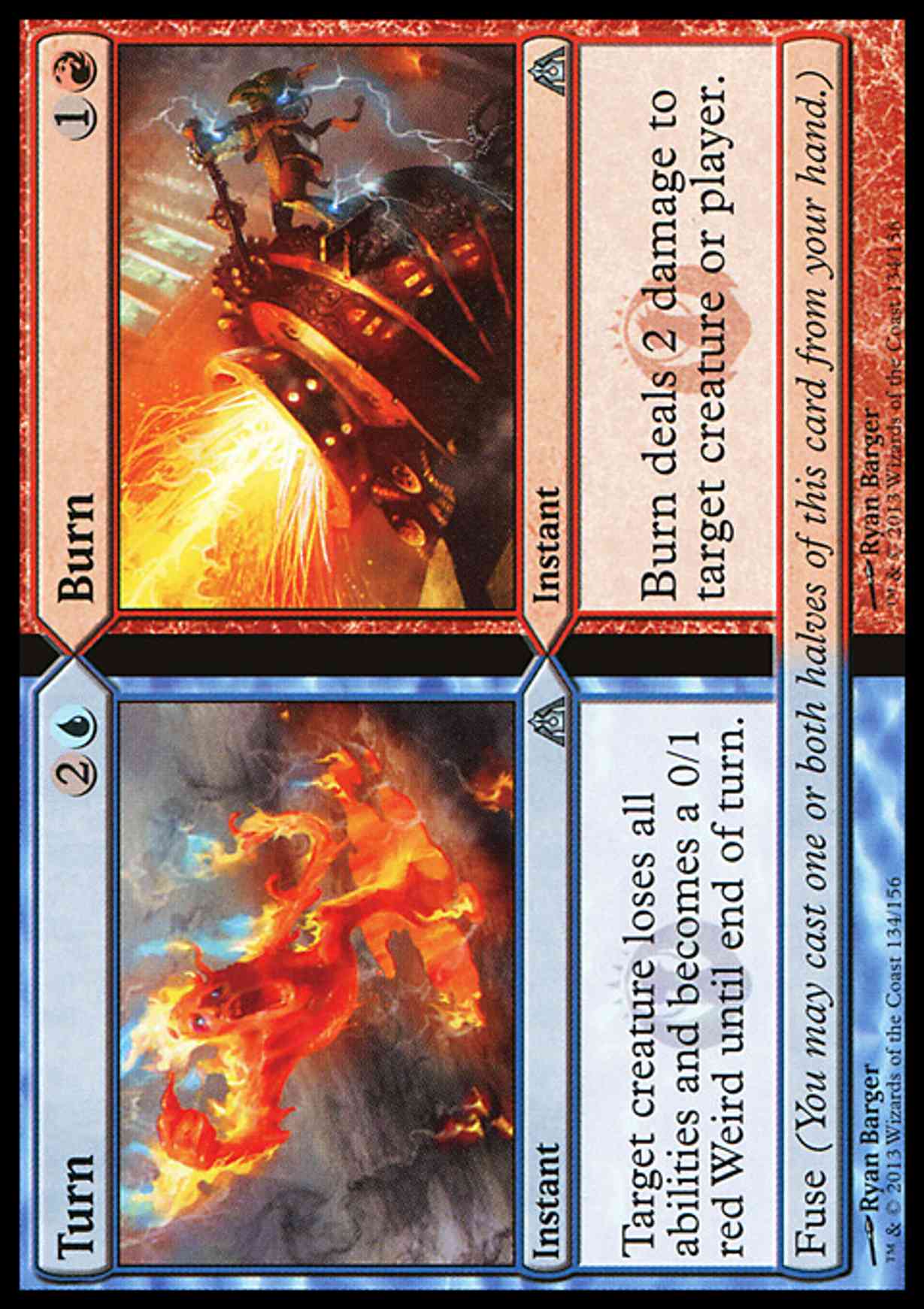 Turn // Burn magic card front