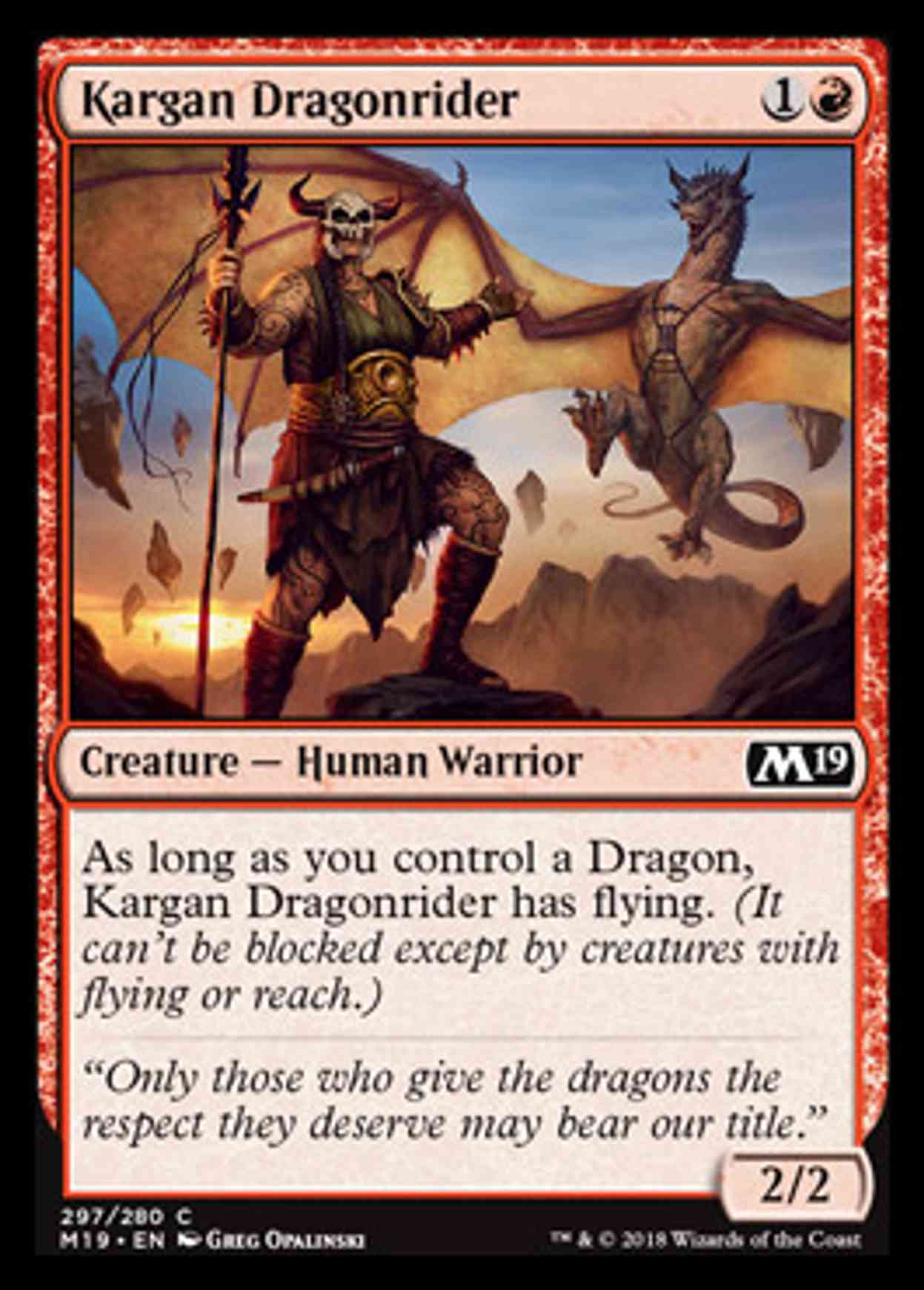 Kargan Dragonrider magic card front
