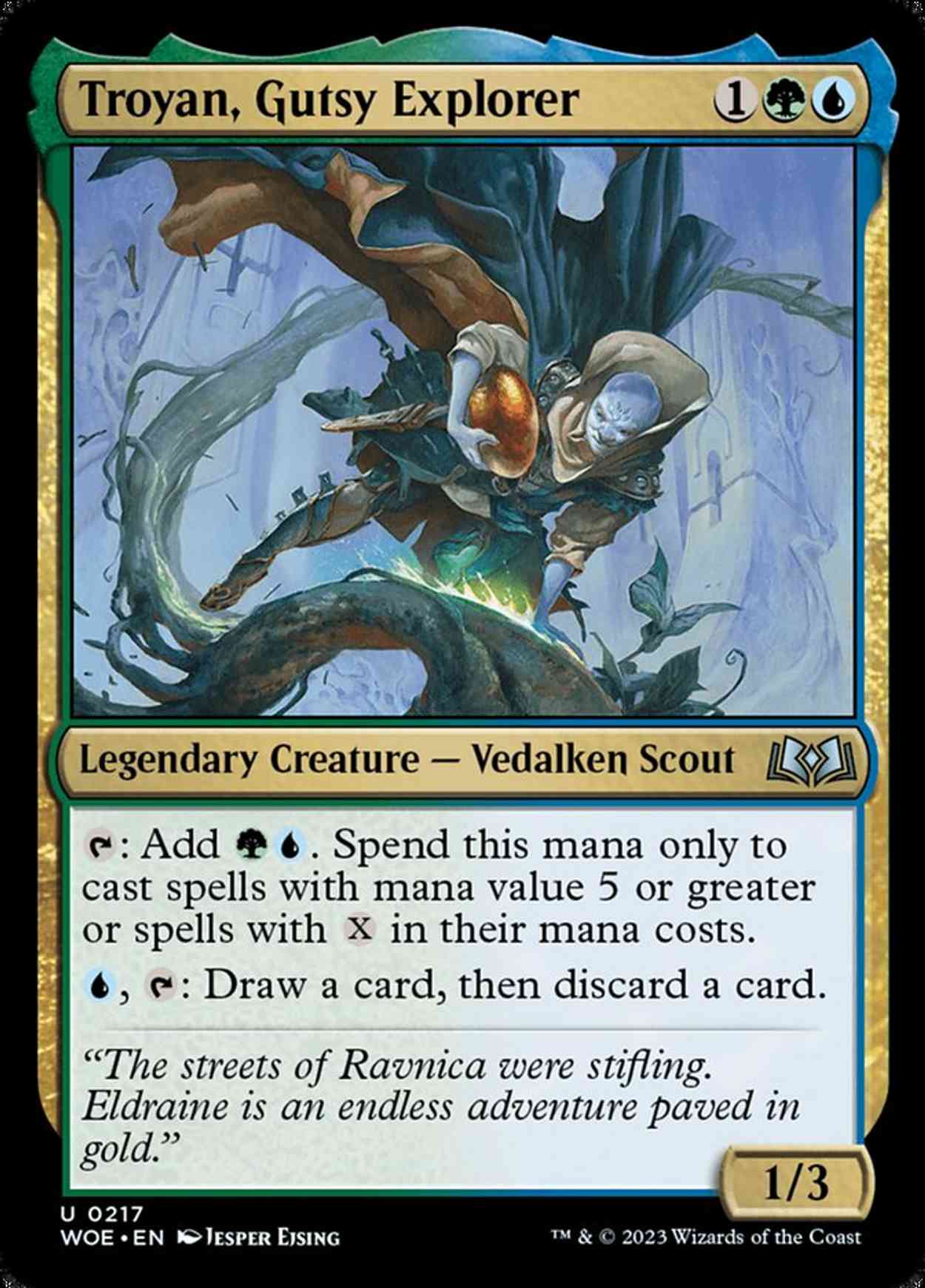 Troyan, Gutsy Explorer magic card front