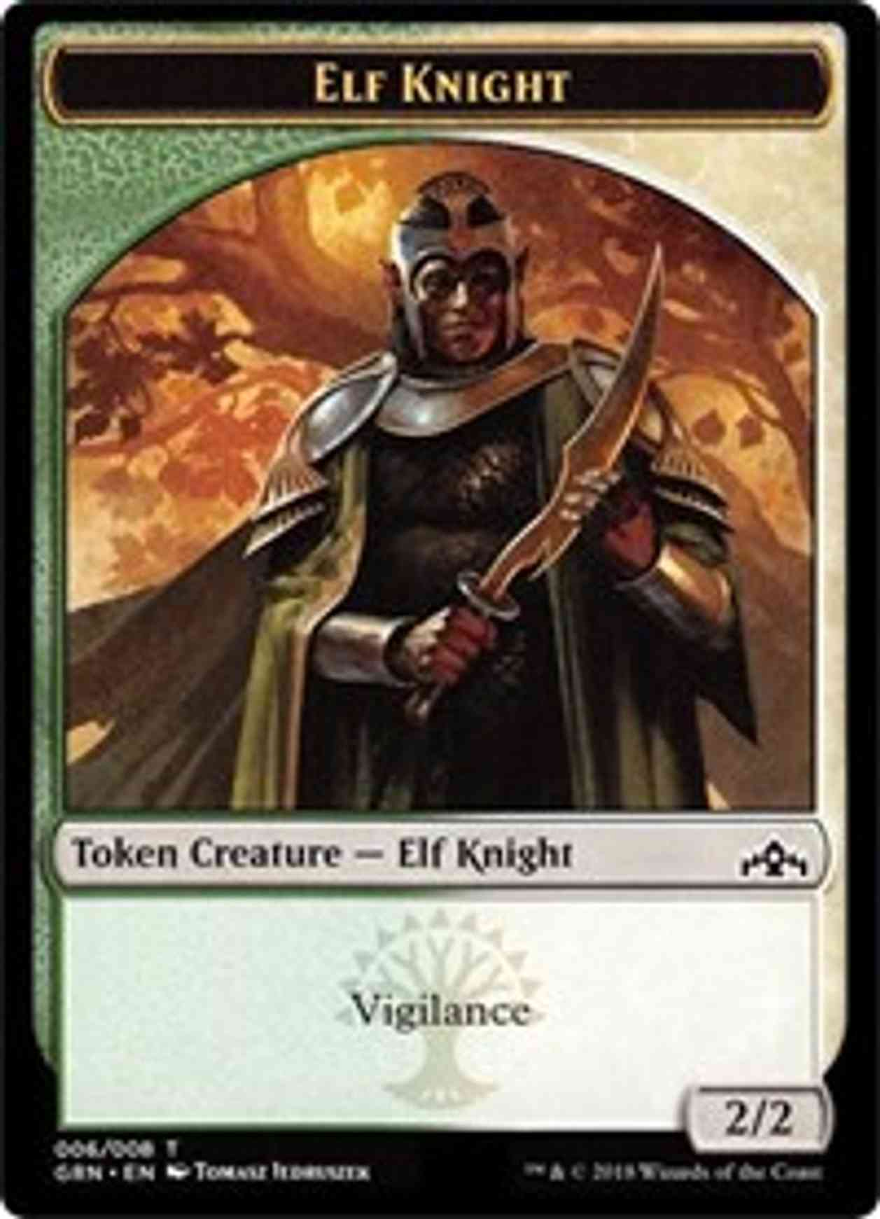 Elf Knight // Saproling Token magic card front