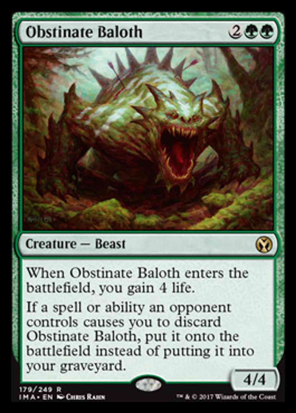 Obstinate Baloth magic card front