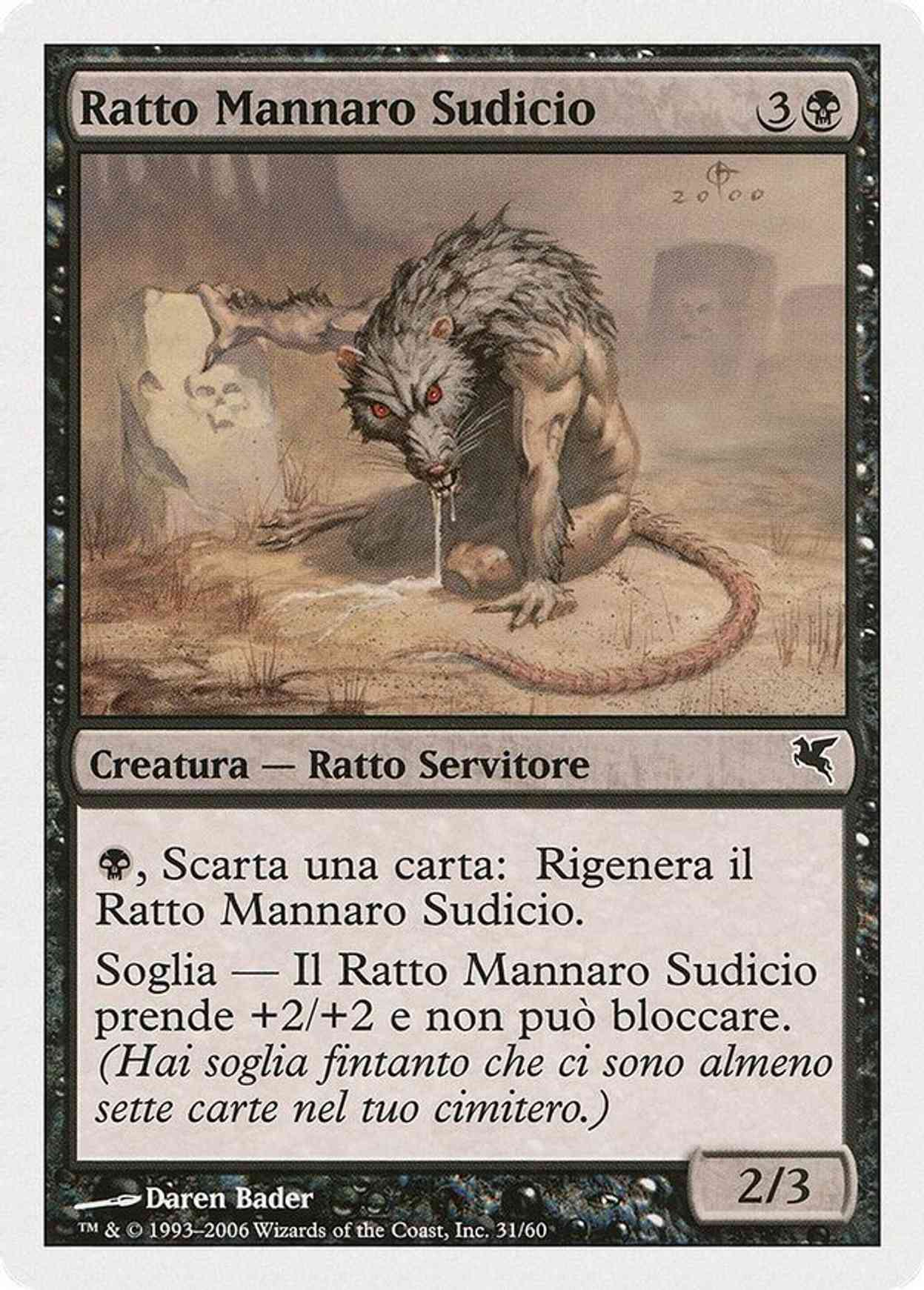 Dirty Wererat (Italian) - "Ratto Mannaro Sudicio" (A31) magic card front