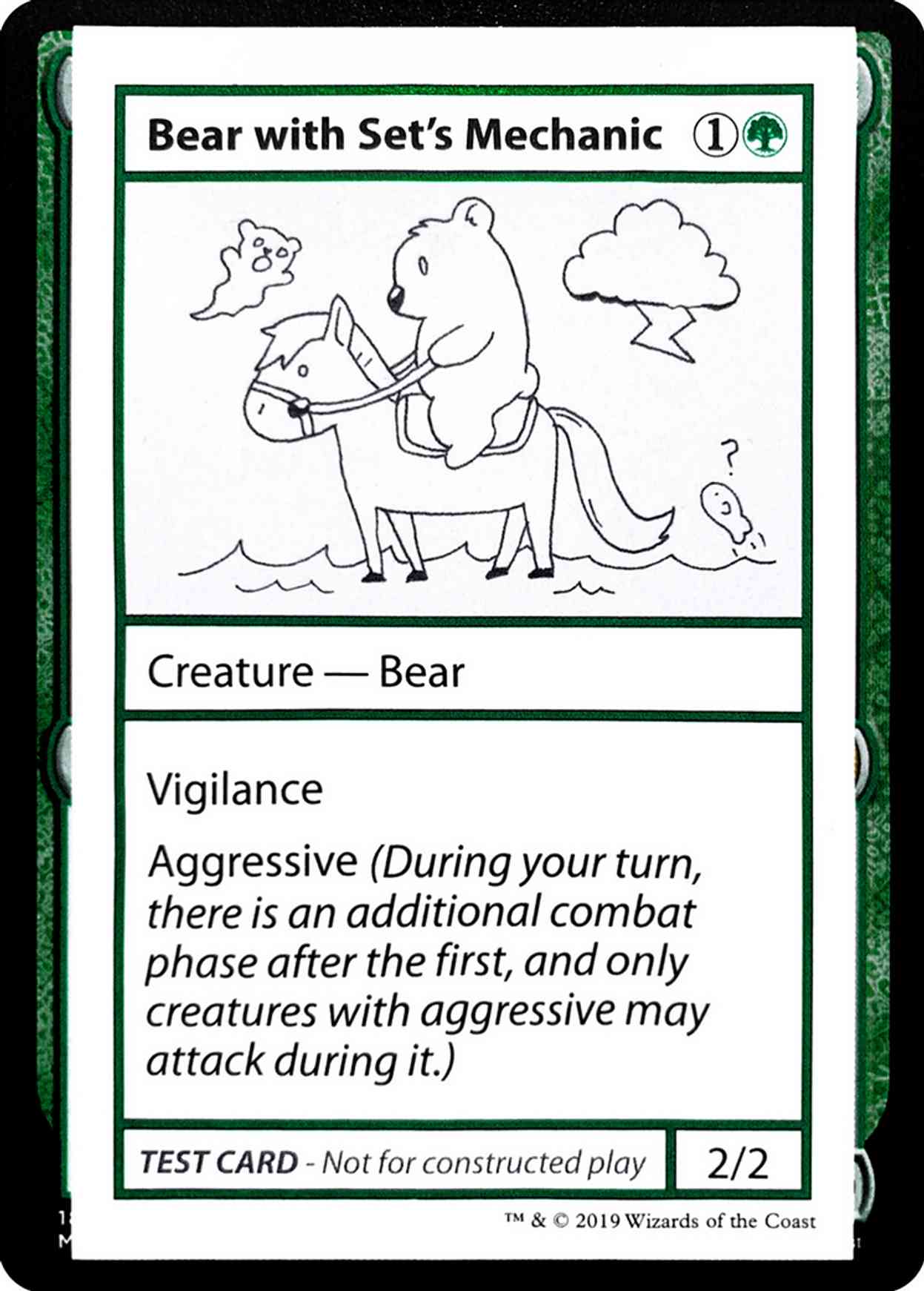 Bear with Set's Mechanic (No PW Symbol) magic card front