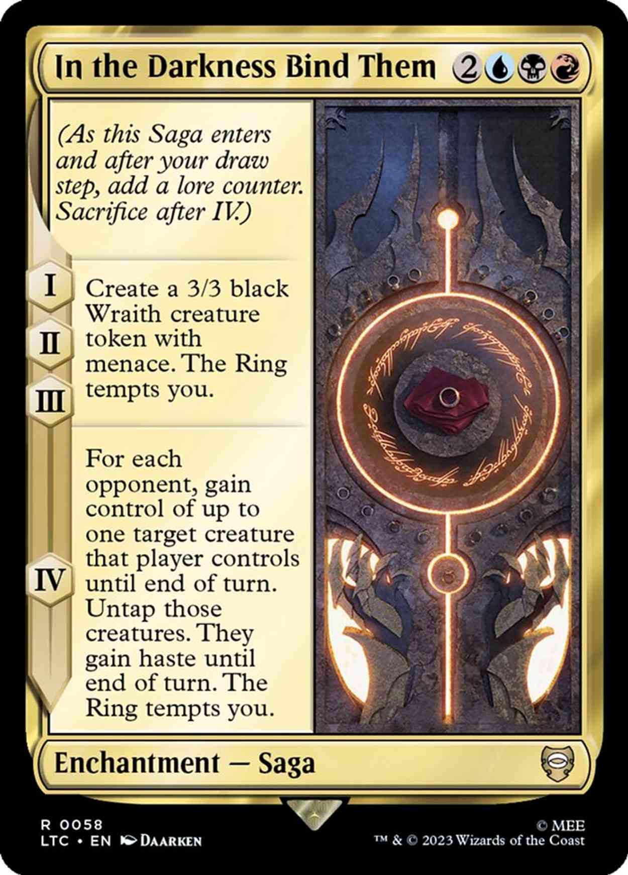 In the Darkness Bind Them magic card front