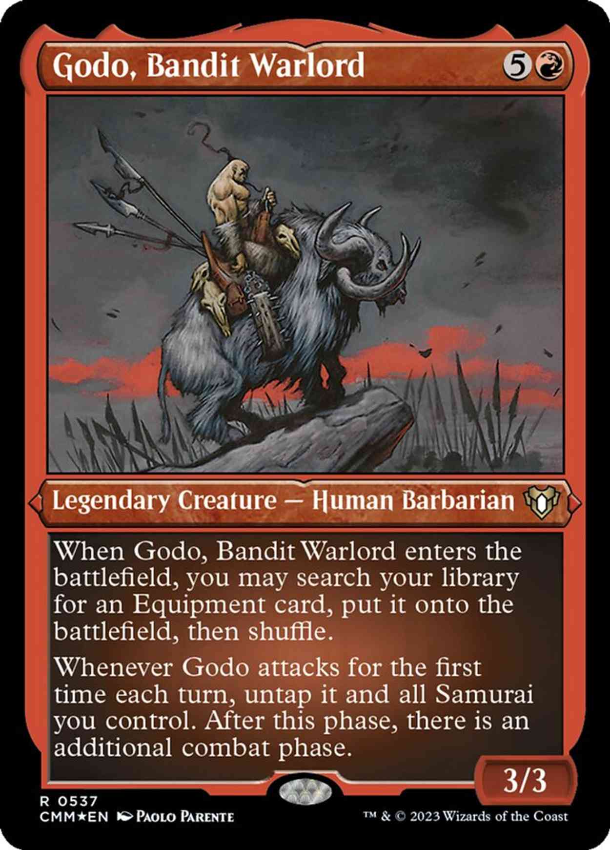 Godo, Bandit Warlord (Foil Etched) magic card front