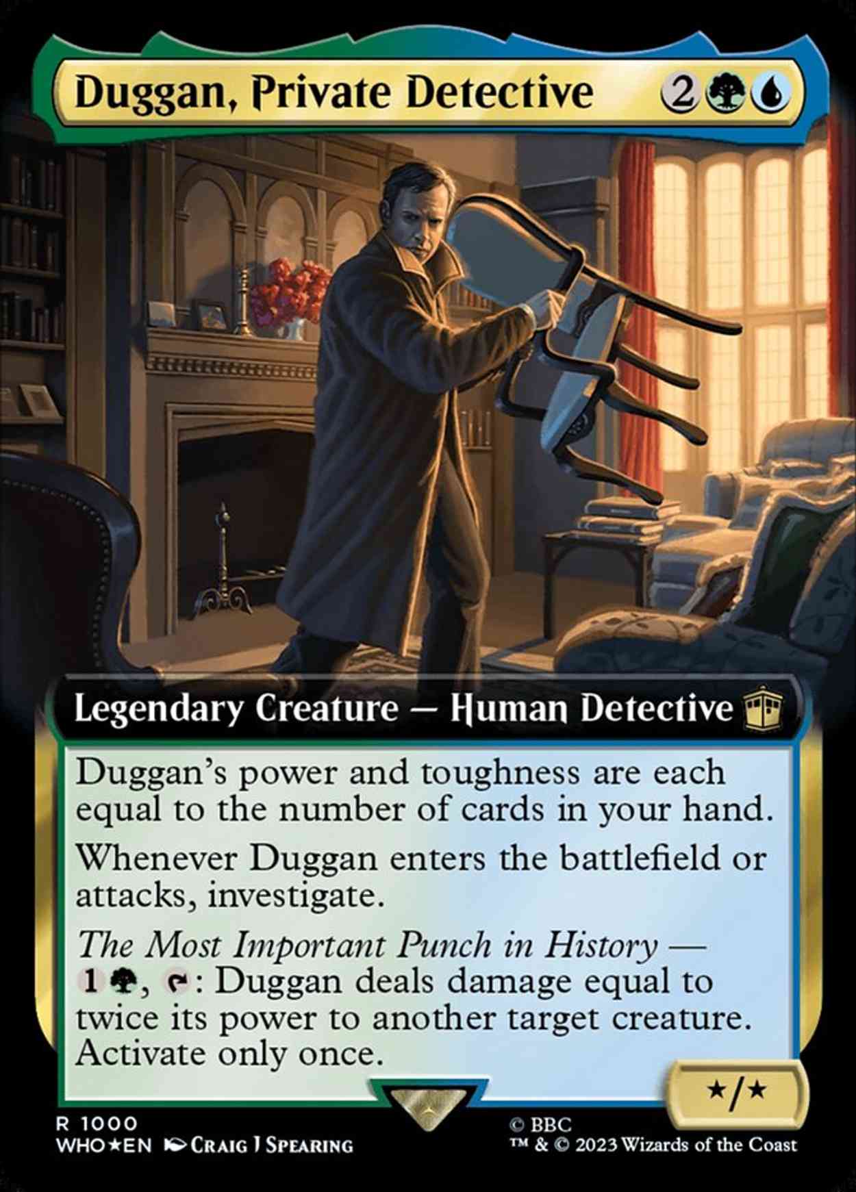 Duggan, Private Detective (Extended Art) (Surge Foil) magic card front