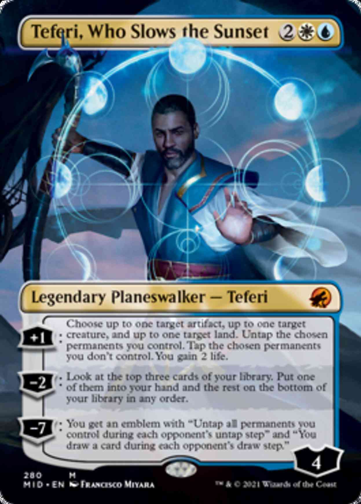 Teferi, Who Slows the Sunset (Borderless) magic card front
