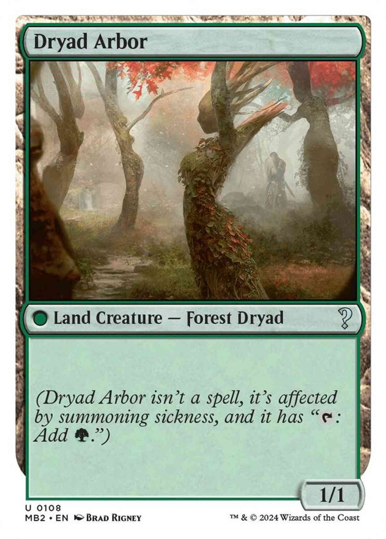 Dryad Arbor (White Border) magic card front