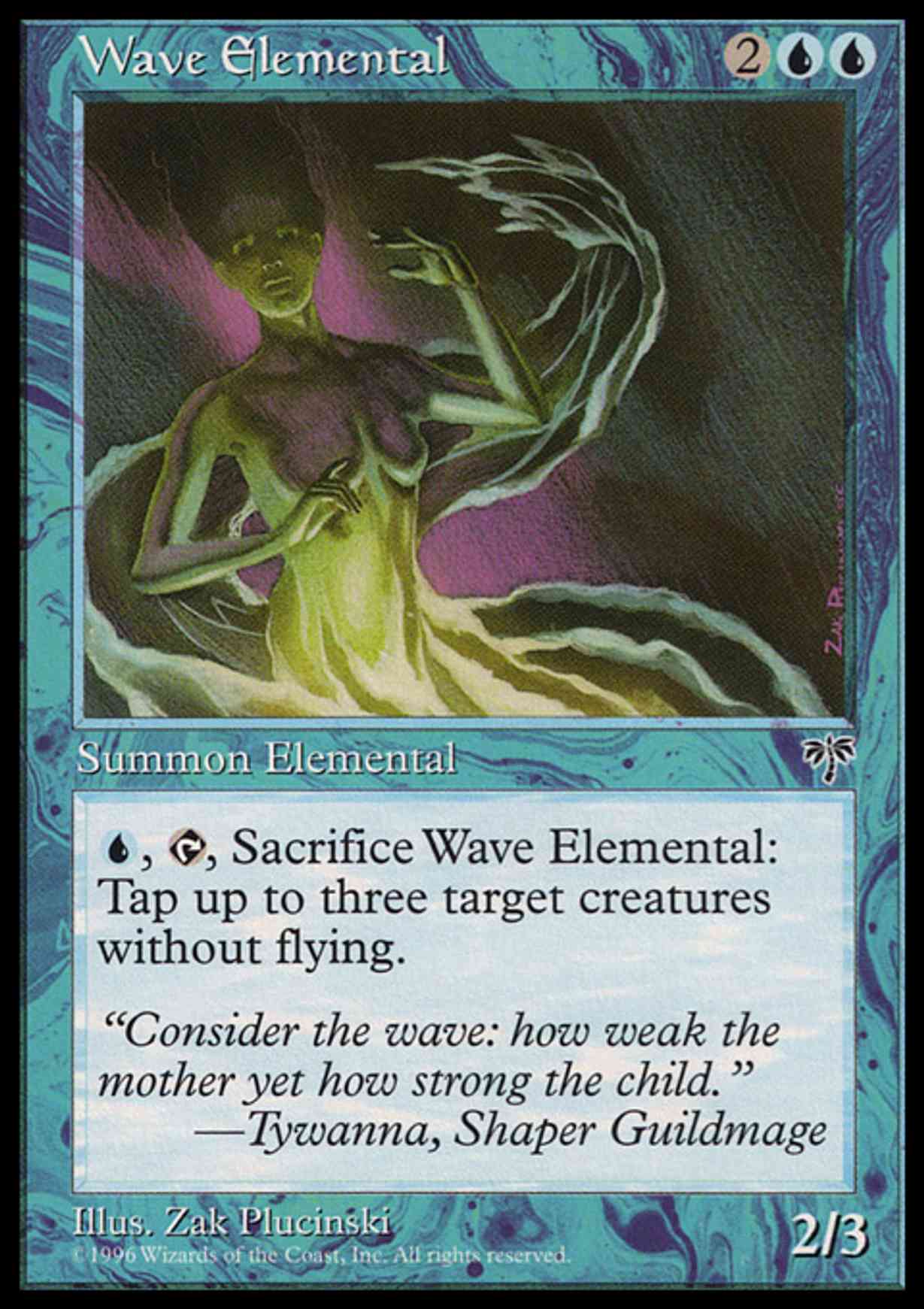 Wave Elemental magic card front