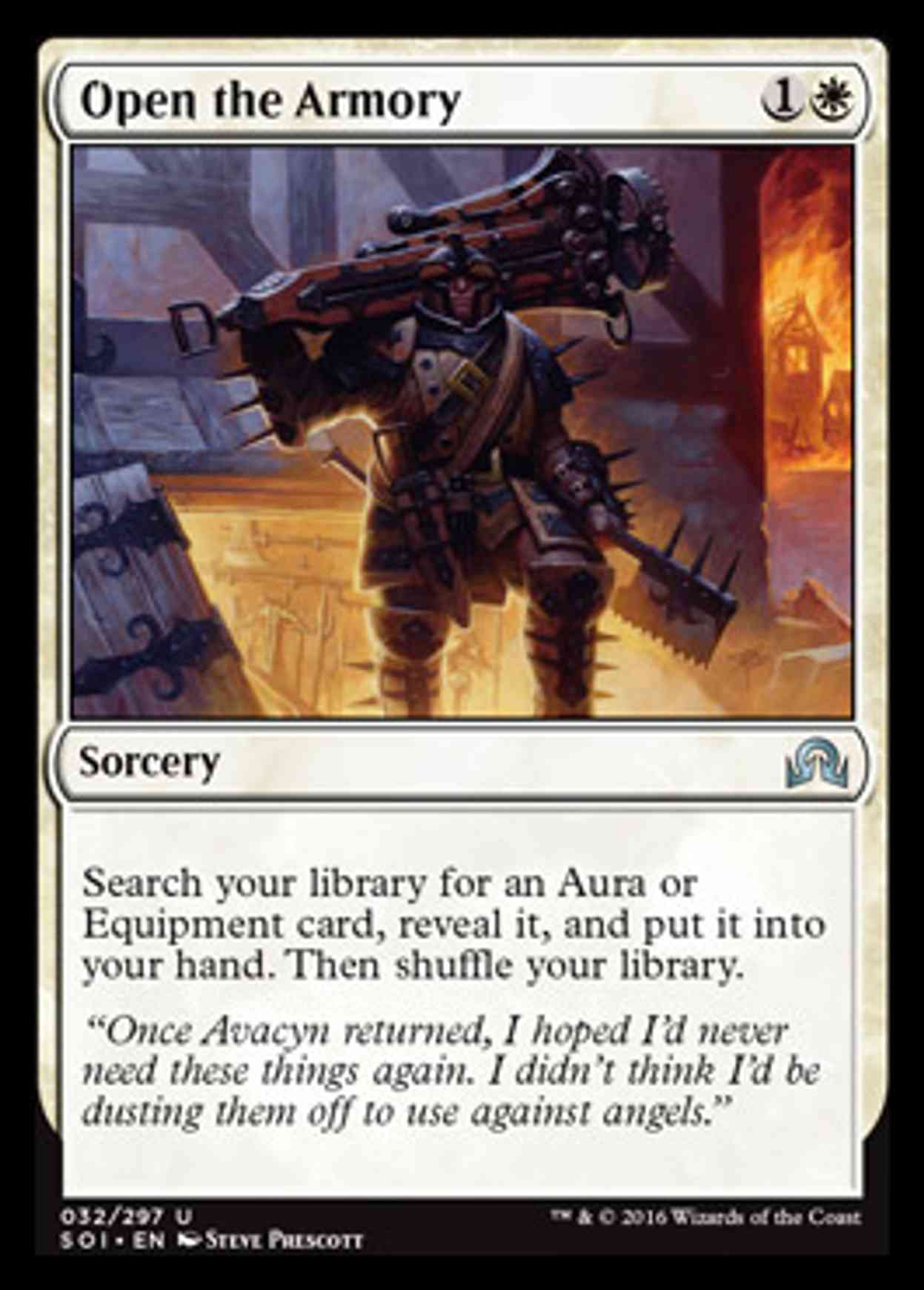 Open the Armory magic card front