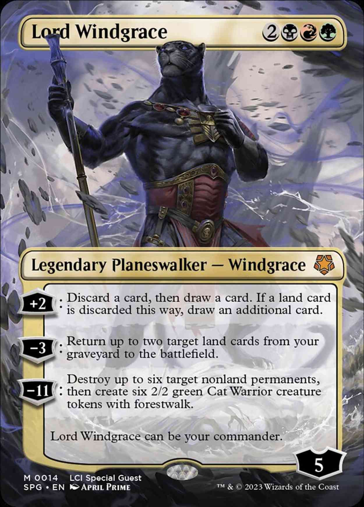 Lord Windgrace (Borderless) magic card front